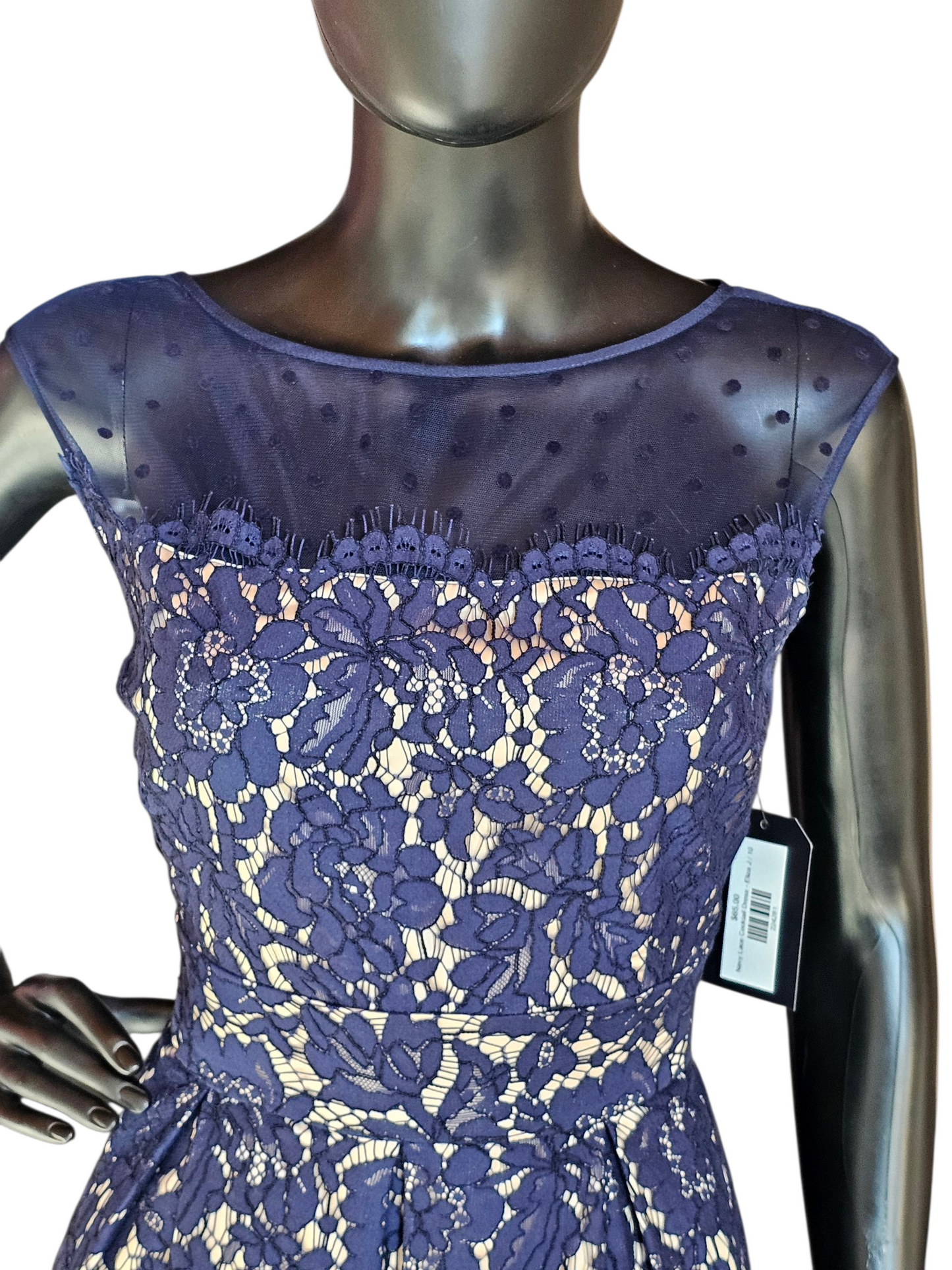 Navy Lace Cocktail Dress - Eliza J