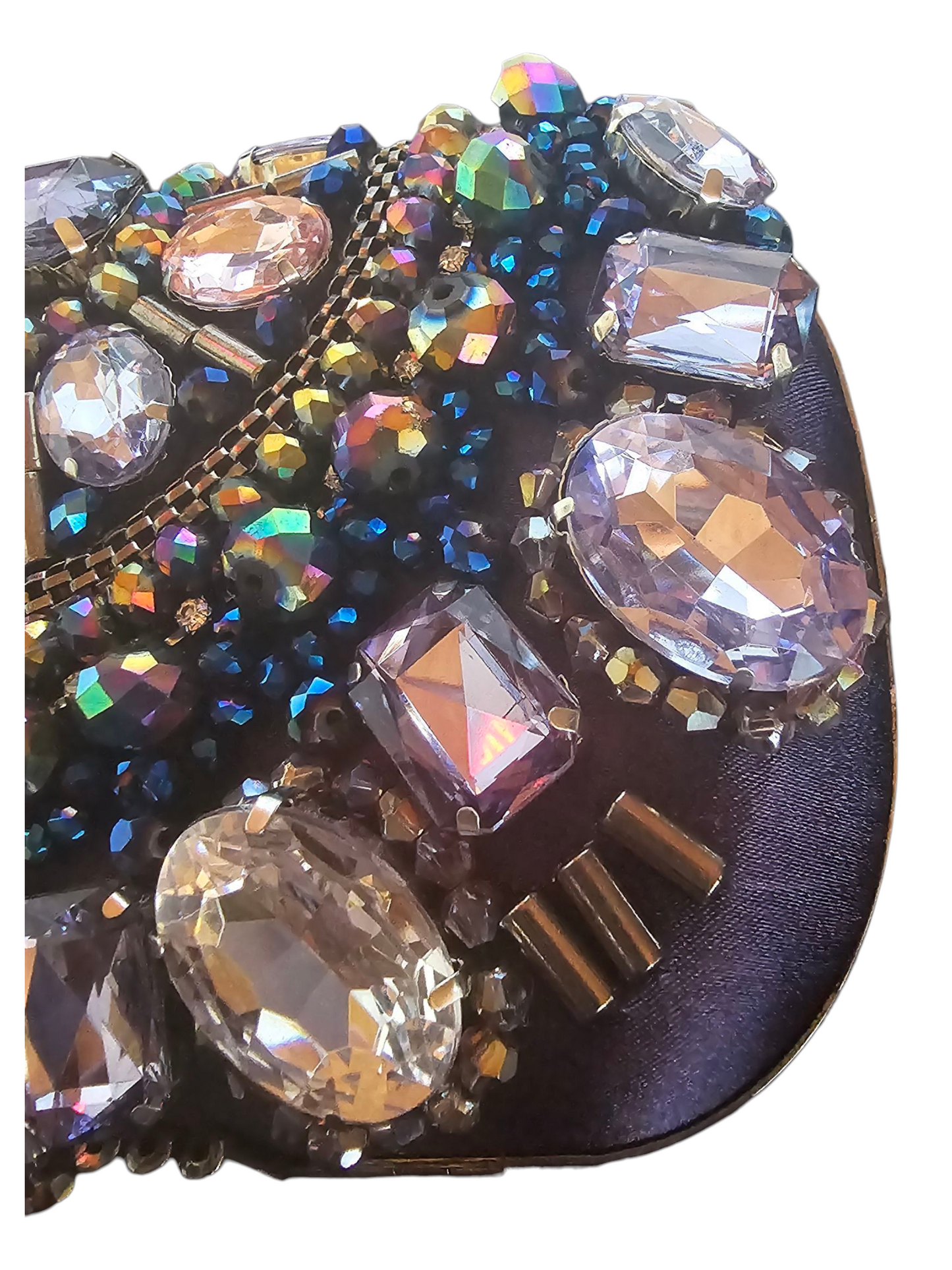 Purple Iridescent Crystal/Beaded Clutch