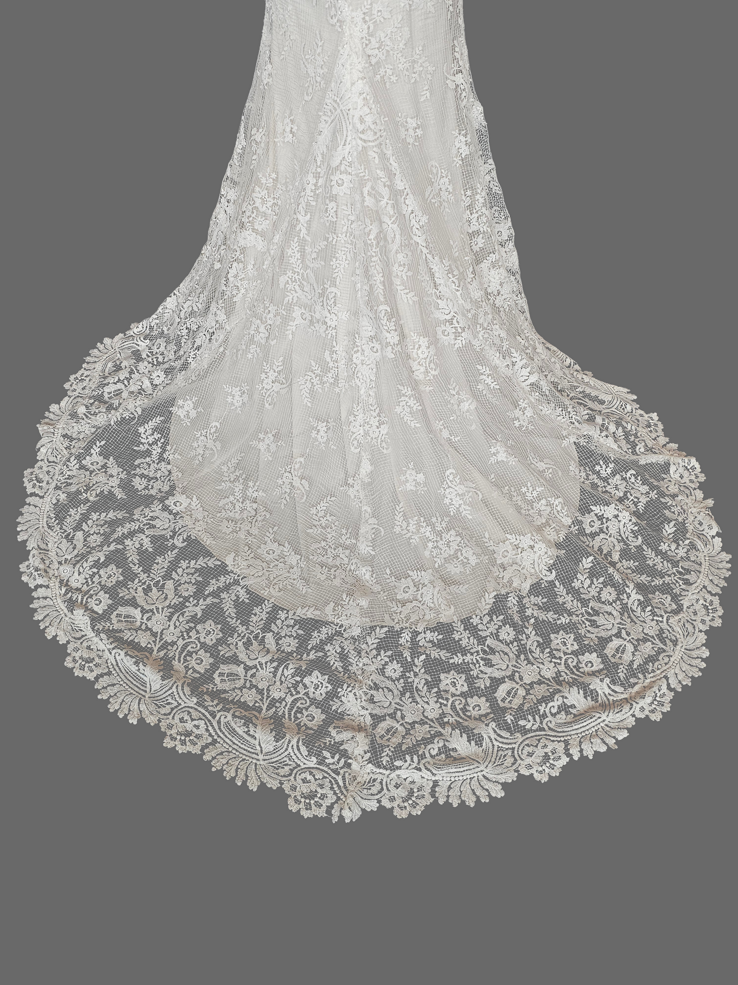 Ivory Open Weave Lace Cap Sleeve Open Open Back Wedding Gown - Beloved