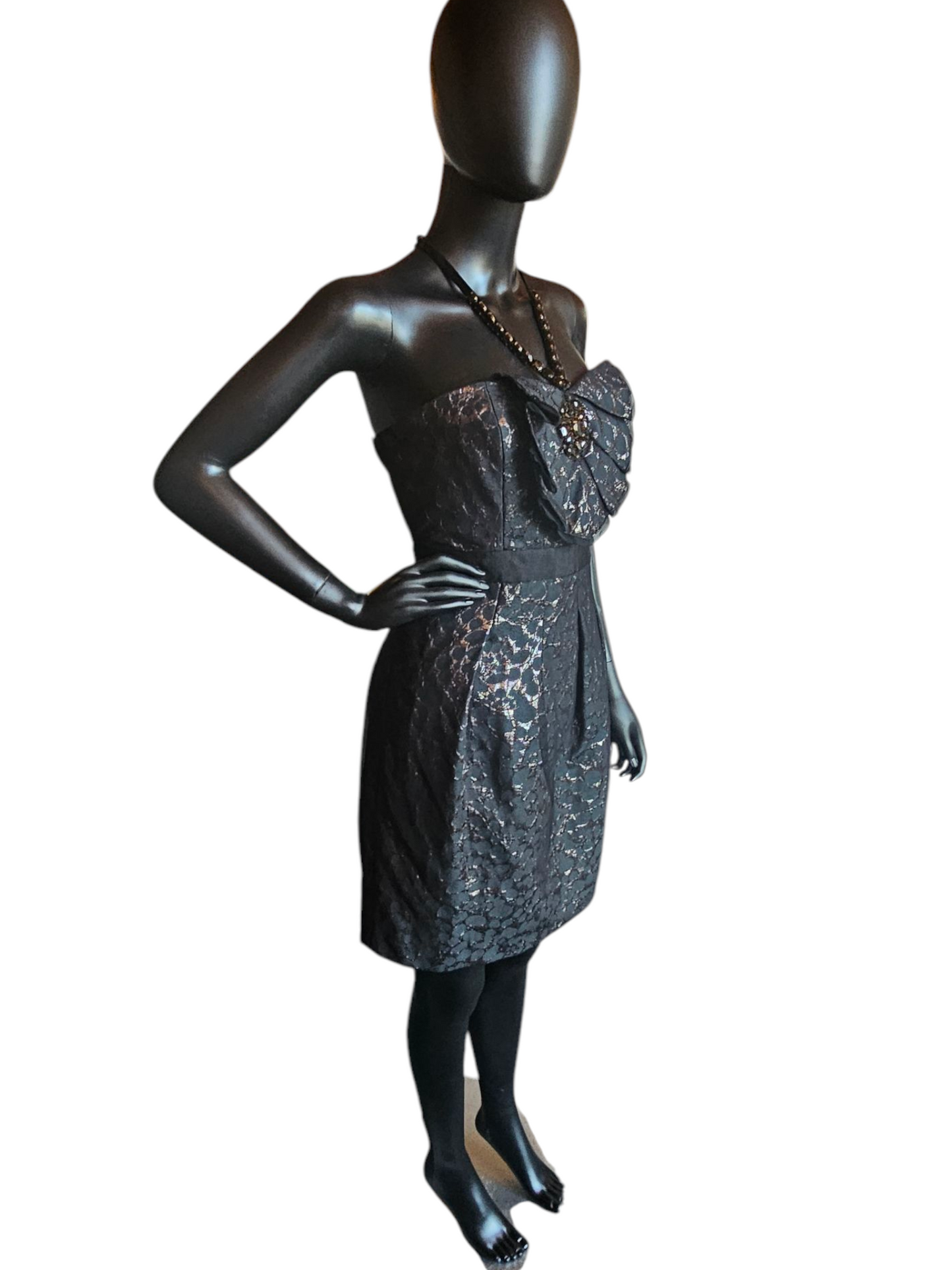 Black/Silver Jaquard Cocktail Dress - BCBG Max