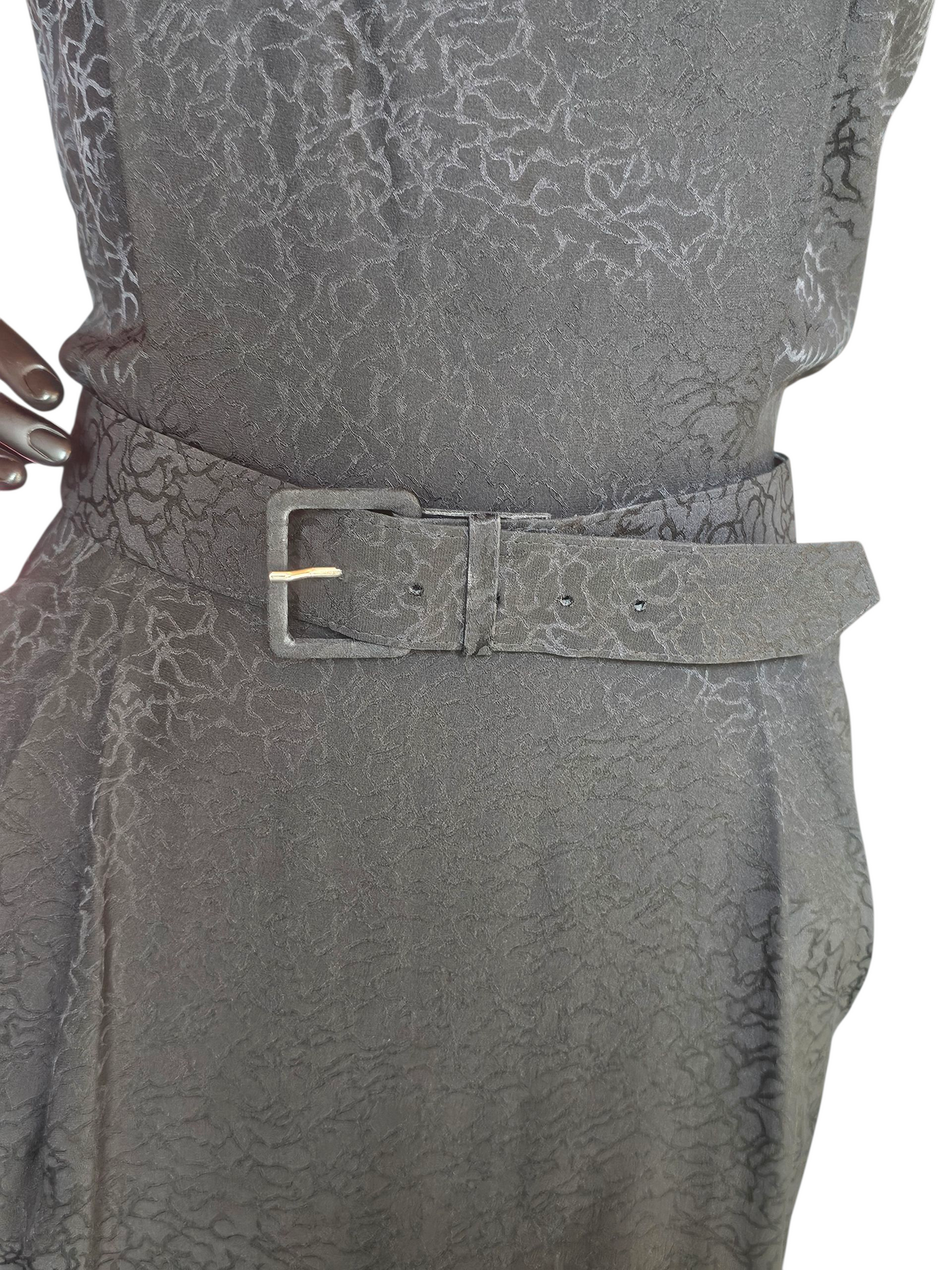 Vintage Black Silk Belted Dress W/Jacket - Liz Claiborne