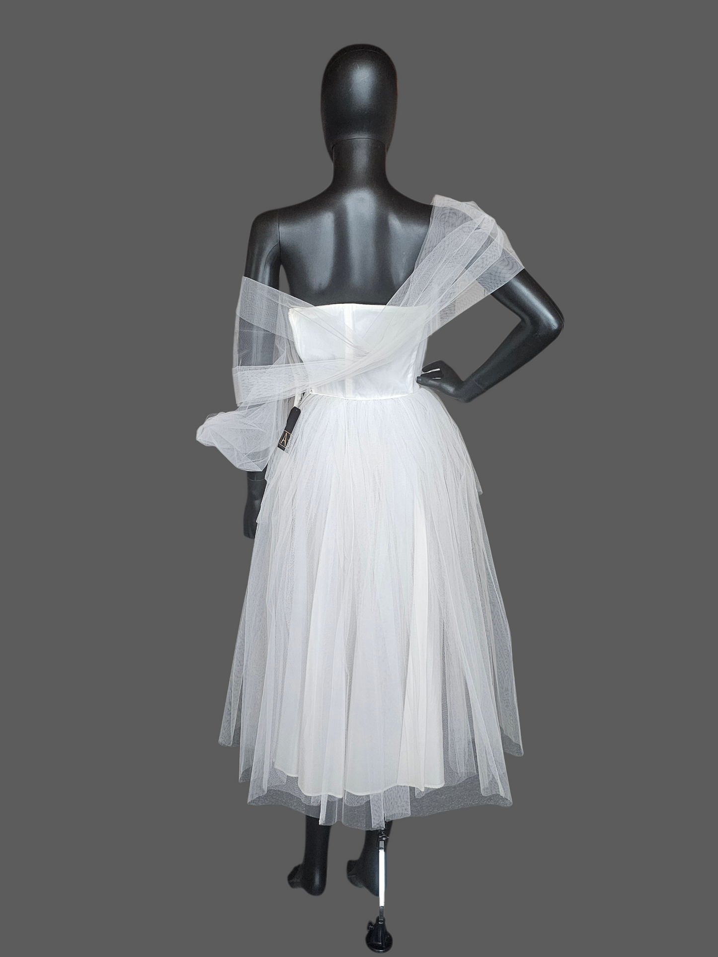Vintage 50's Tulle Tea-Length Wedding Dress