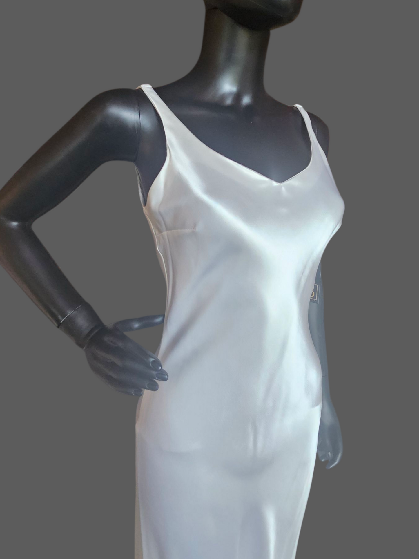 White Satin Simple Sheath Wedding Dress W/Matching Shawl - Zum Zum