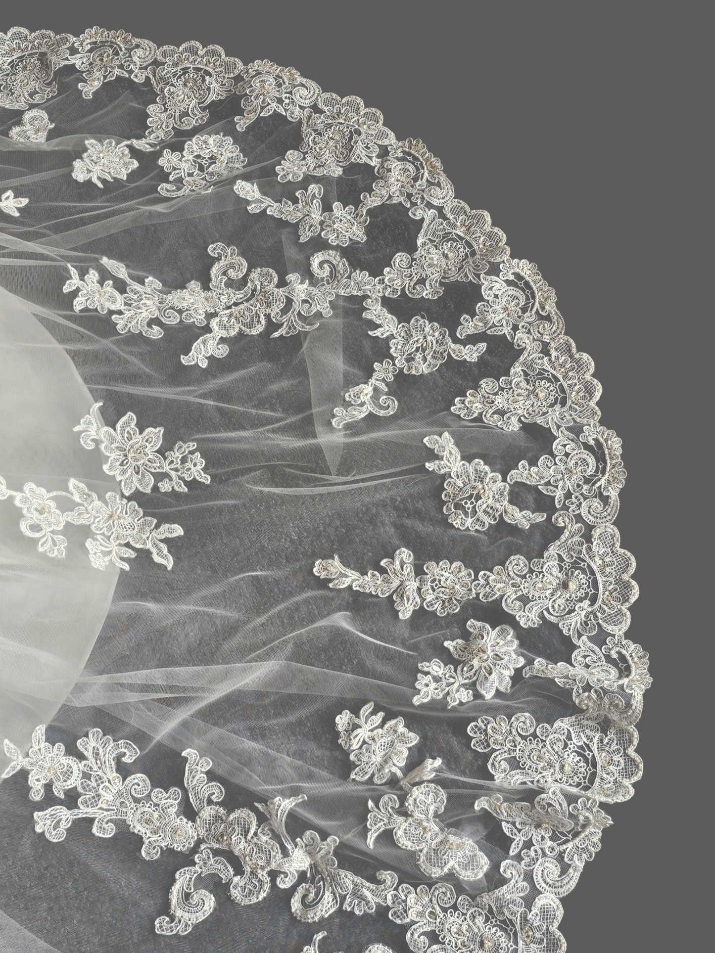 Ivory Lace Fit/Flare Bateau Neckline Wedding Gown - Casablanca