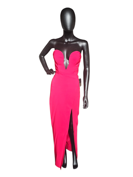 Cherry Red Strapless Sweetheart Plunge Fitted Formal Dress - Aidan