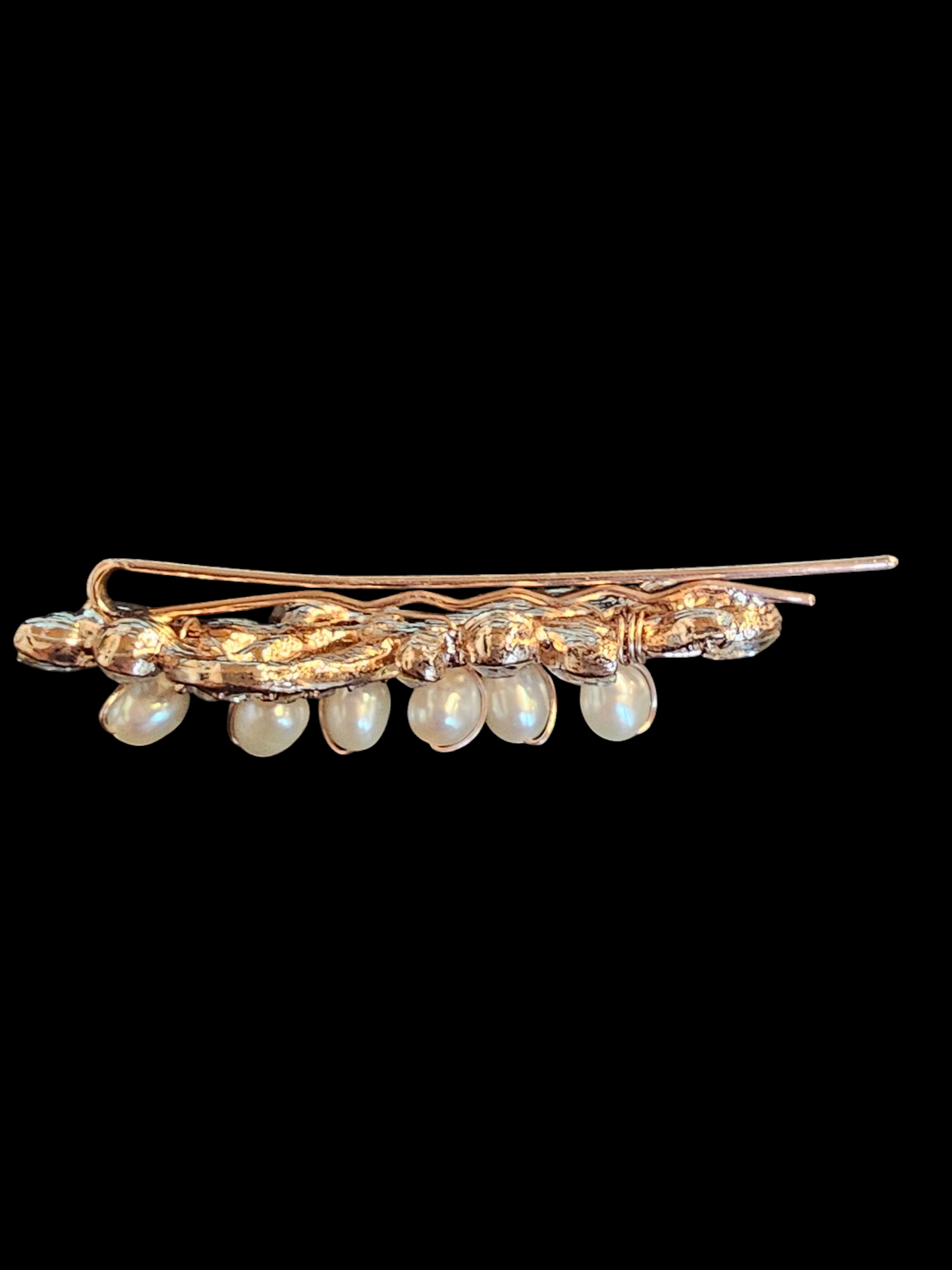 Rose Gold Rhinestone/Freshwater Pearl Hair Pin
