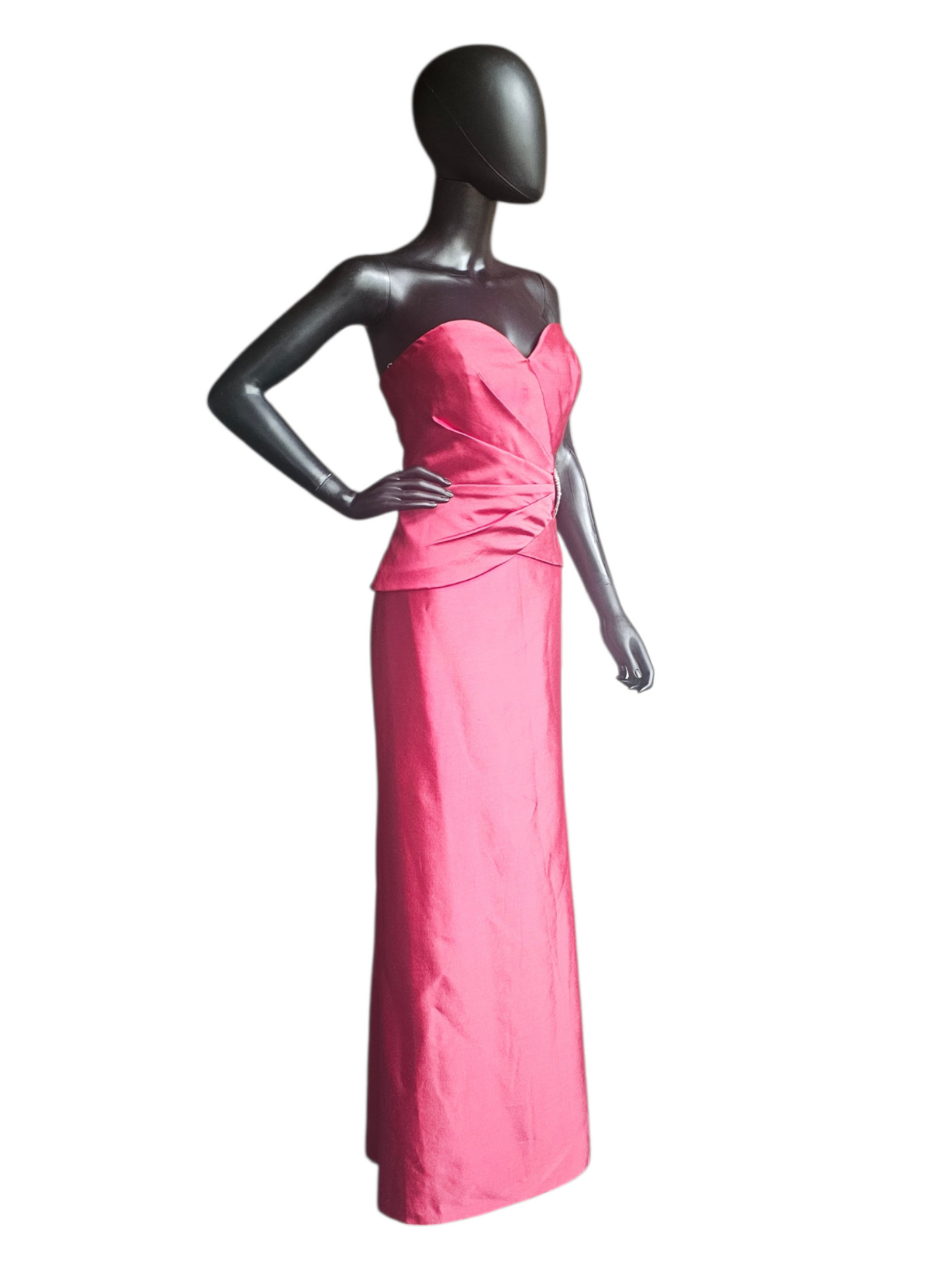 Red Mikado Fit/Flare Mothers Dress W/Cropped Jacket Applica Asymmetrical Sweetheart Strapless Formal Dress - Montage