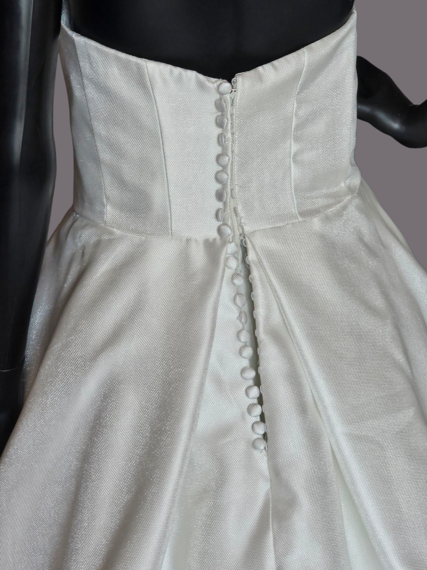 Strapless Contoured Bodice Diamantina Satin Wedding Gown - Morilee