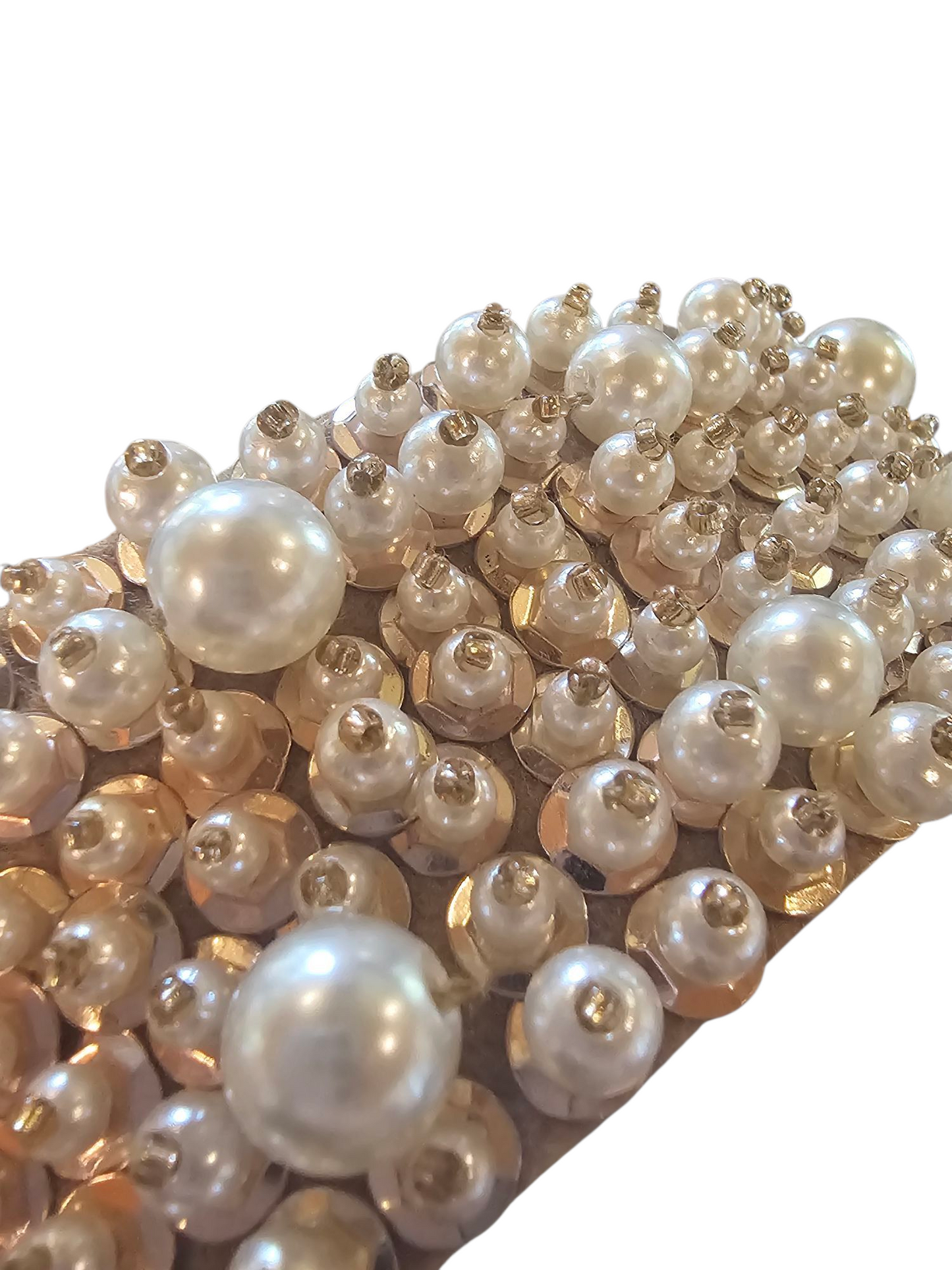 Wide Rose Gold Pearl/Bead Headband