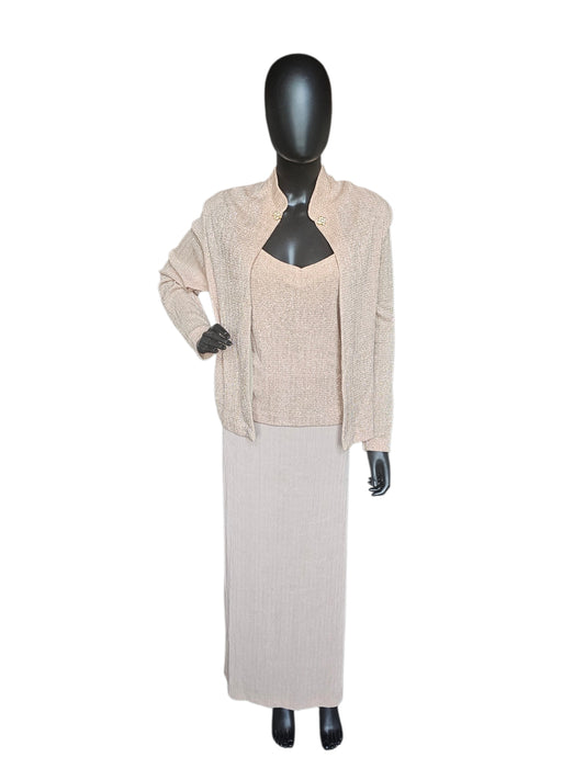 Gold Glitter W/Jacket Scoop Neck Jacket Detail - R & M Richards