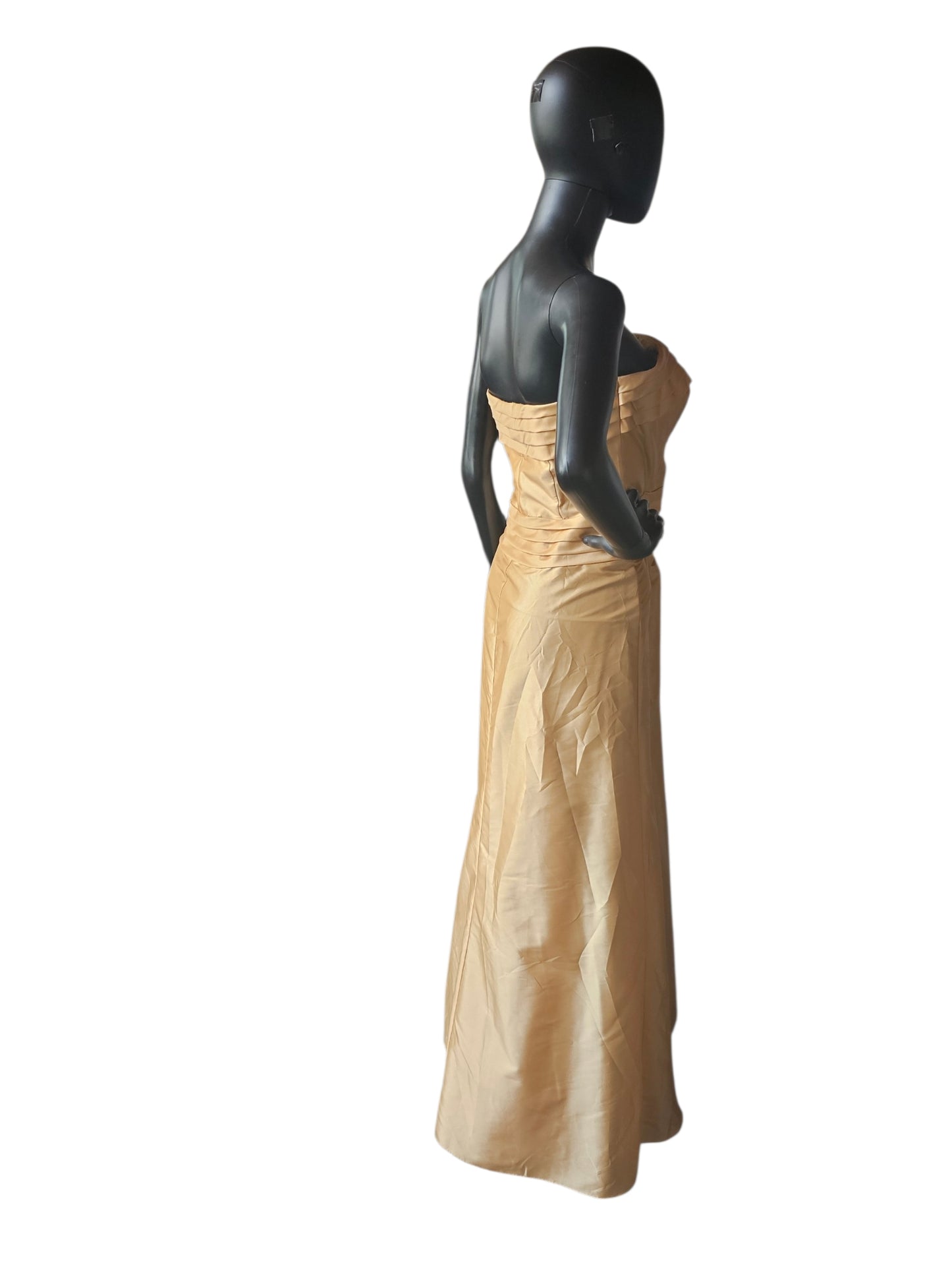 Gold Strapless Ruffle Tafetta - Bari Jay