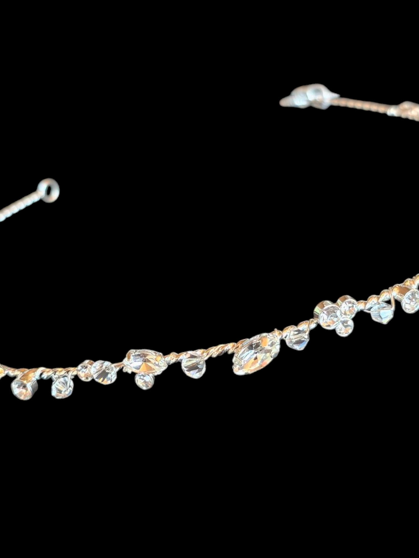 Silver Wire Minimalist Rhinestone Tiara/Headband - Marionat