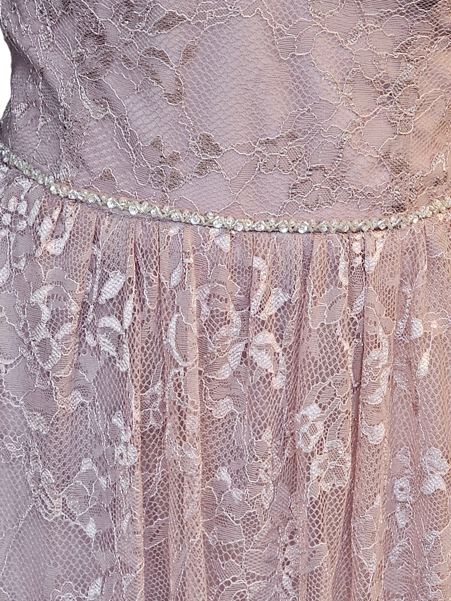 Desert Rose Lace Flutter Sleeve Full Length Formal Gown - Madeline Gardner