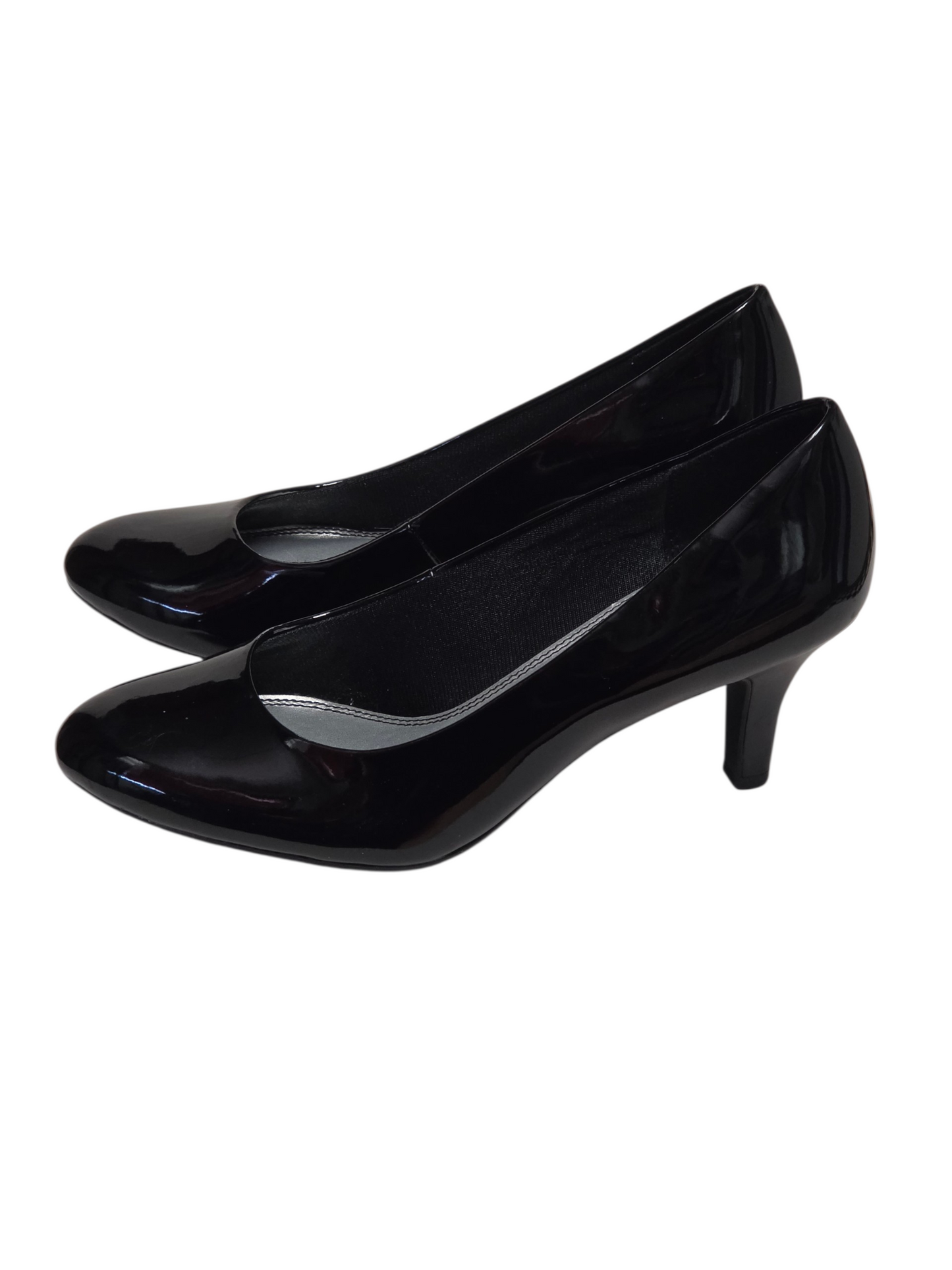 Black Round Toe Patent Leather Pump Shoe - Lifestride