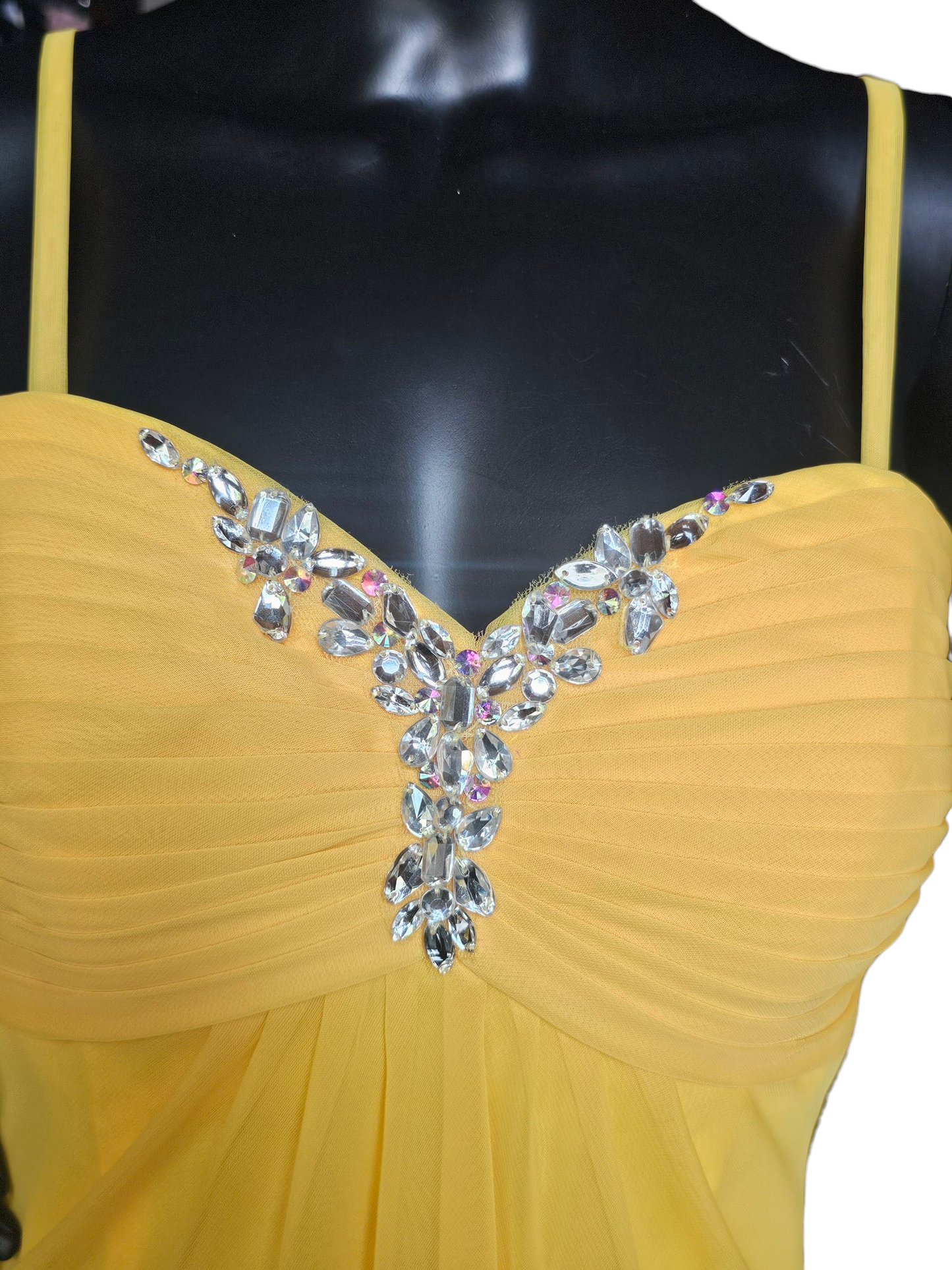 Canary Yellow Chiffon Spaghetti Party/Cocktail Dress NWOT - Da Vinci