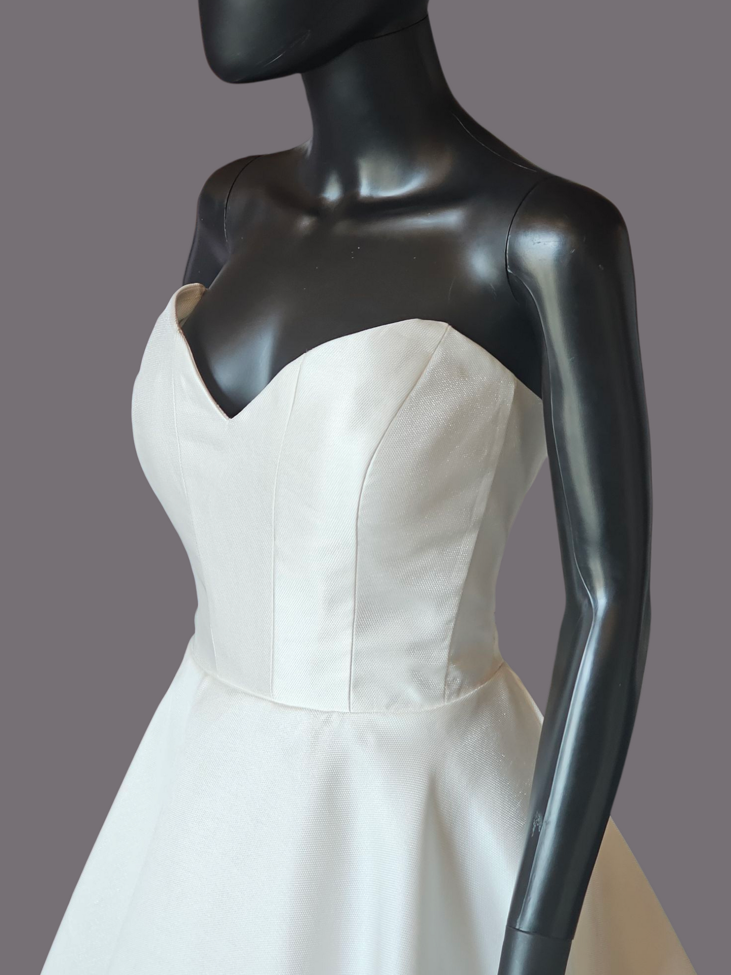 Strapless Contoured Bodice Diamantina Satin Wedding Gown - Morilee