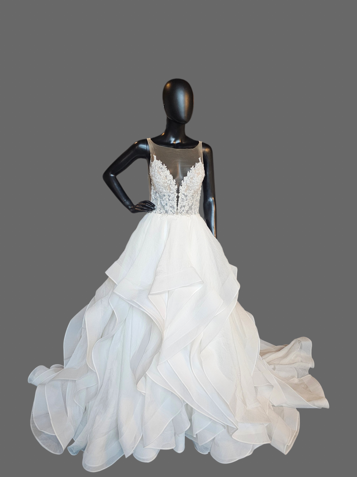 Ivory Tiered Ballgown - Justin Alexander
