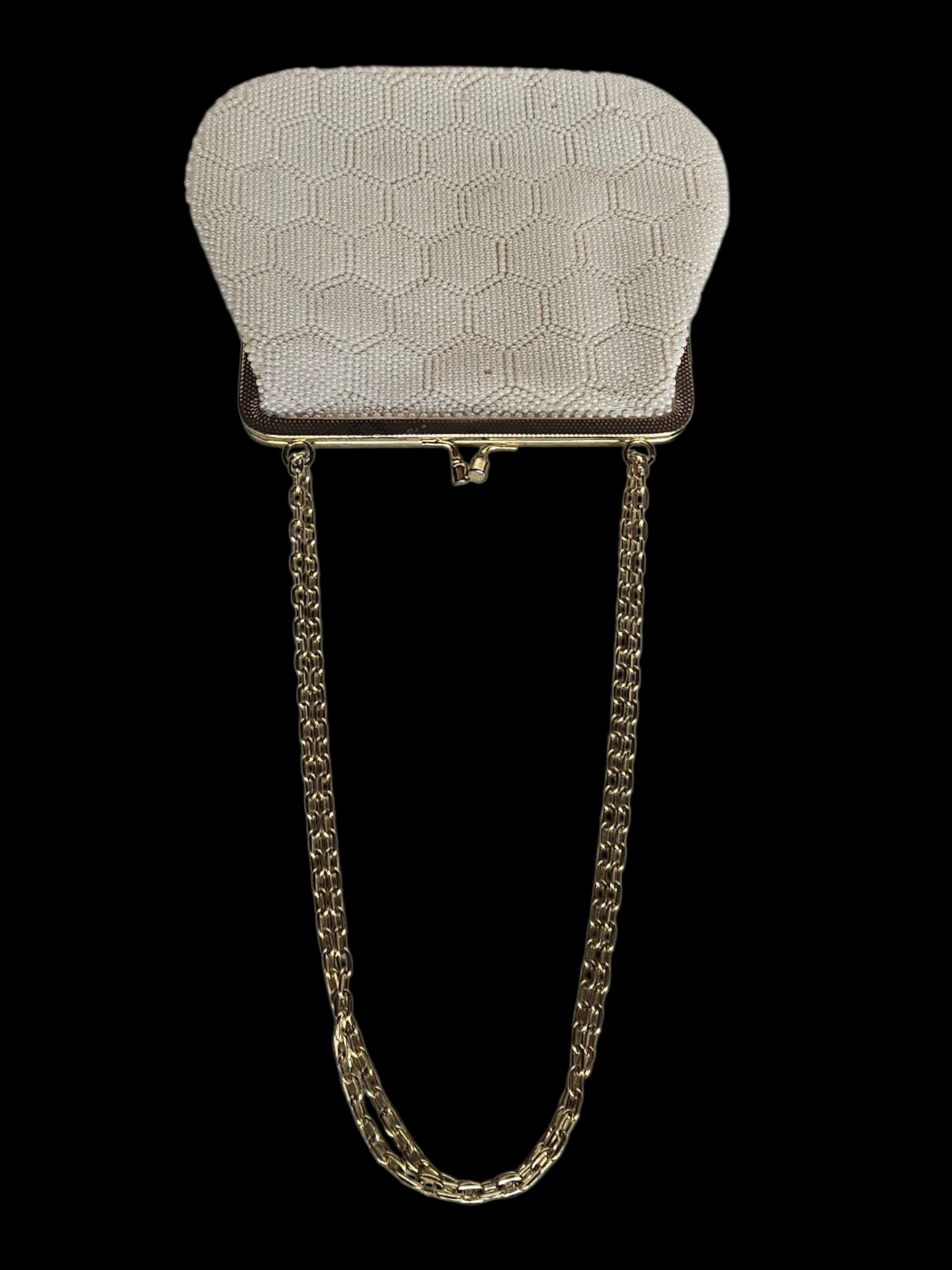 Vintage Ivory Honeycomb Pearl Clutch