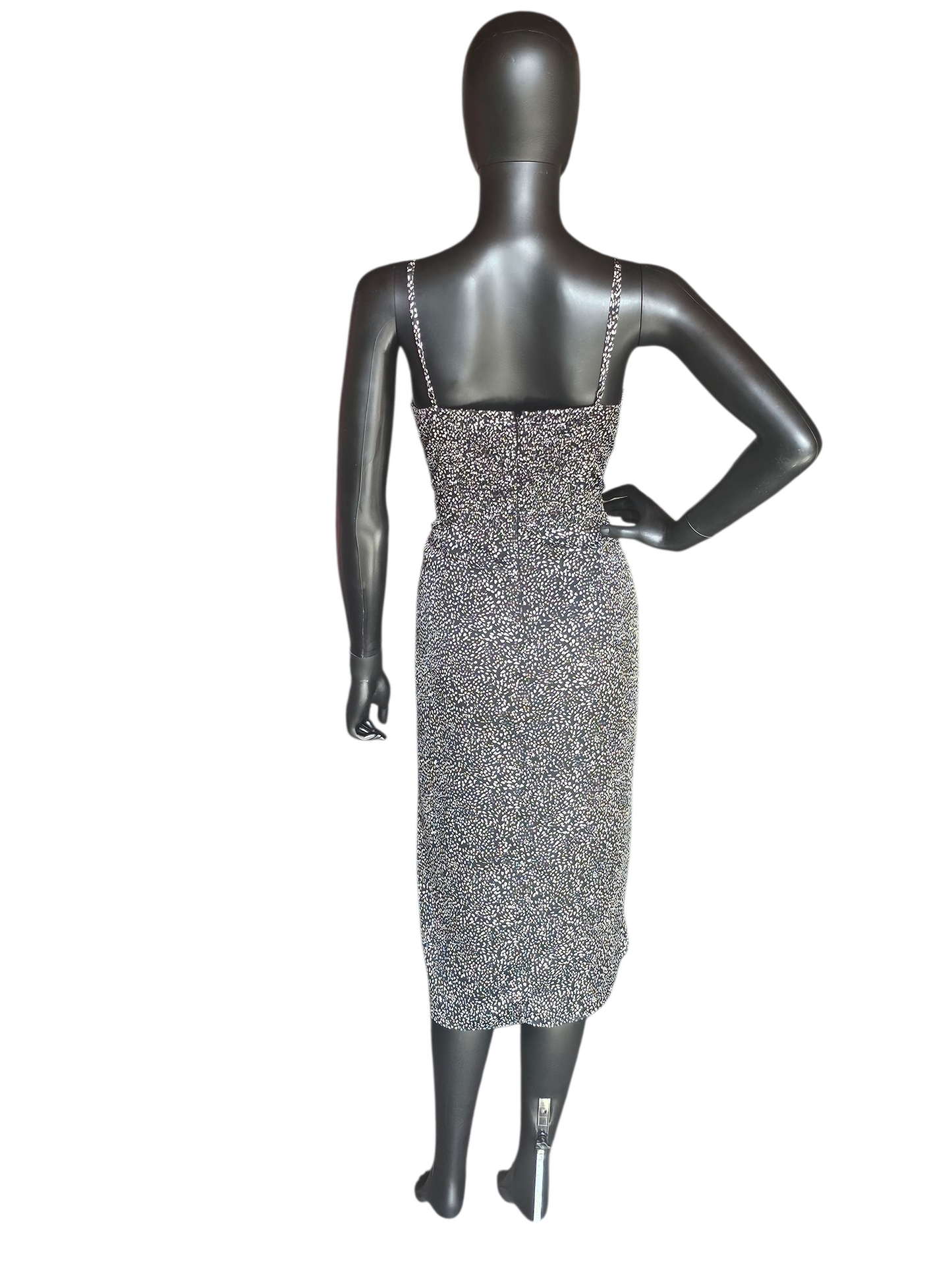 Black/White Dot Sheath Dress - Abercrombie & Fitch