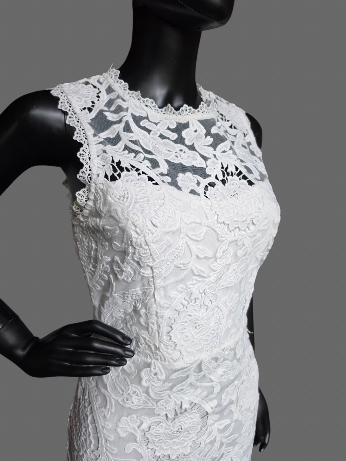 White Lace Cocktail Dress - Just Me