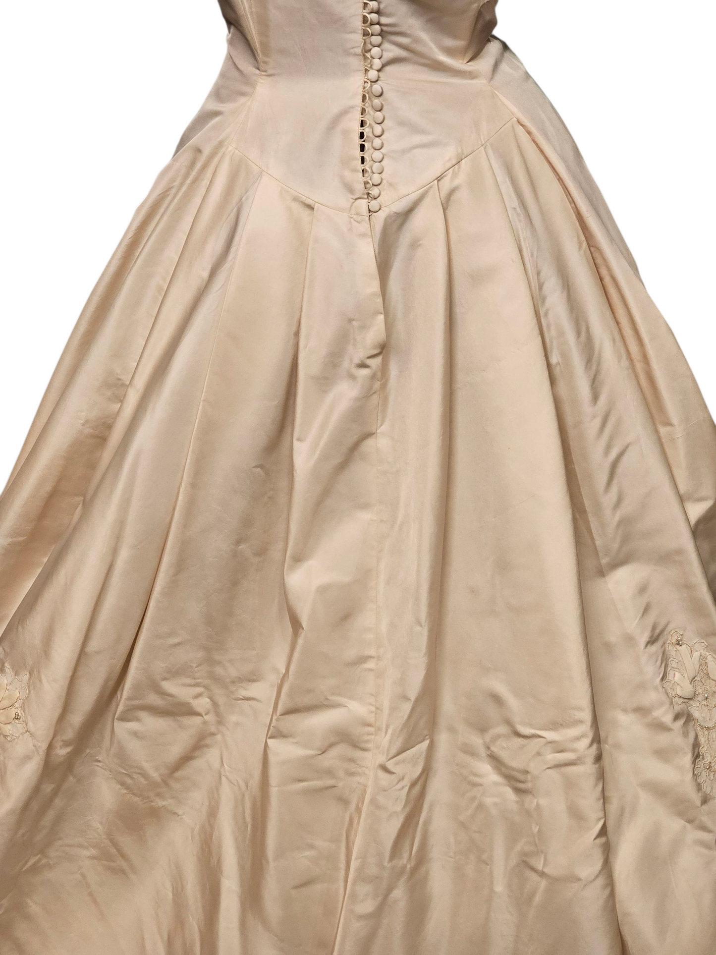 Vintage 50's Cream Silk Wedding Gown