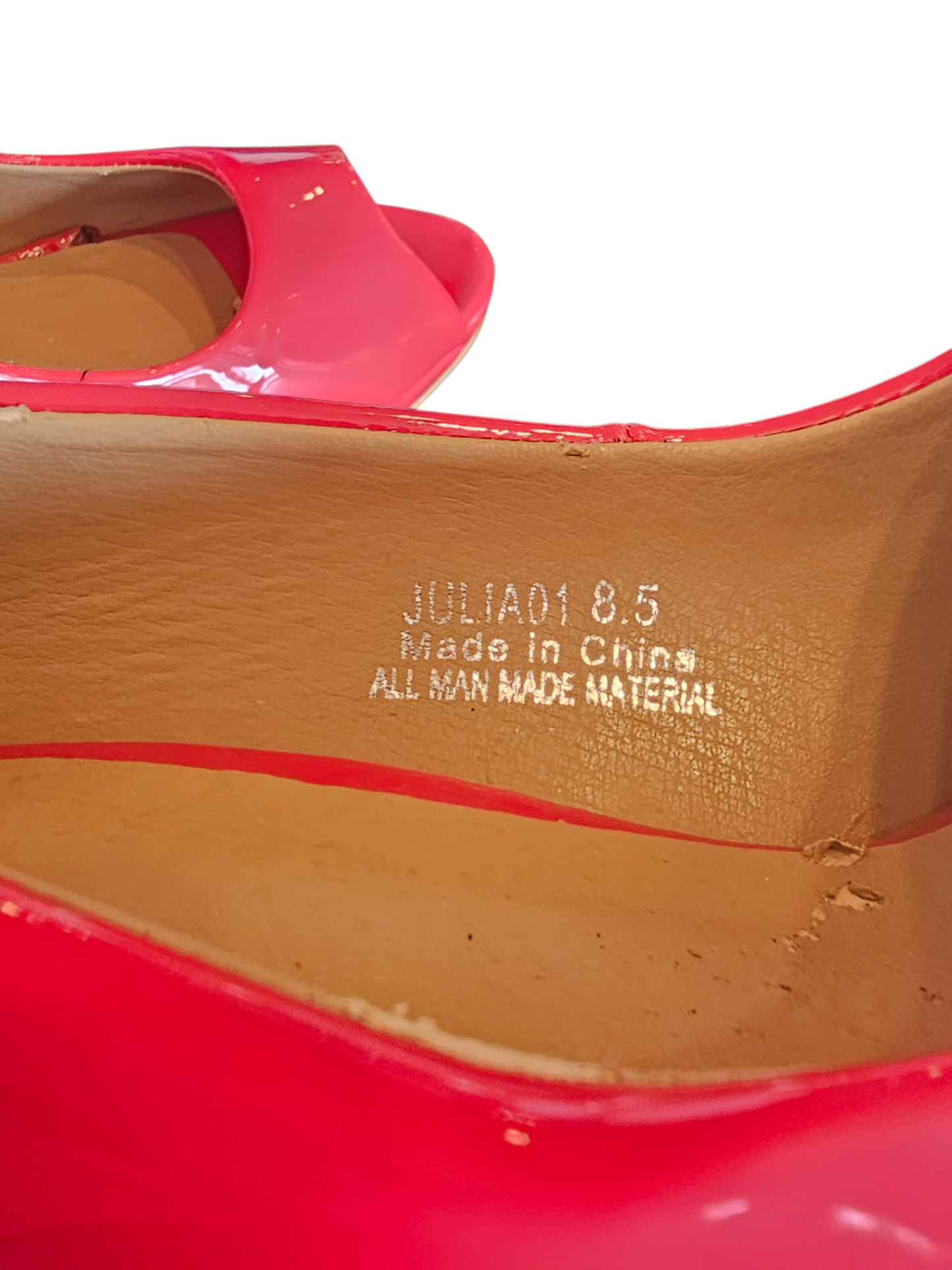 Red Patent Leather Open Toe Shoe - Riverberry