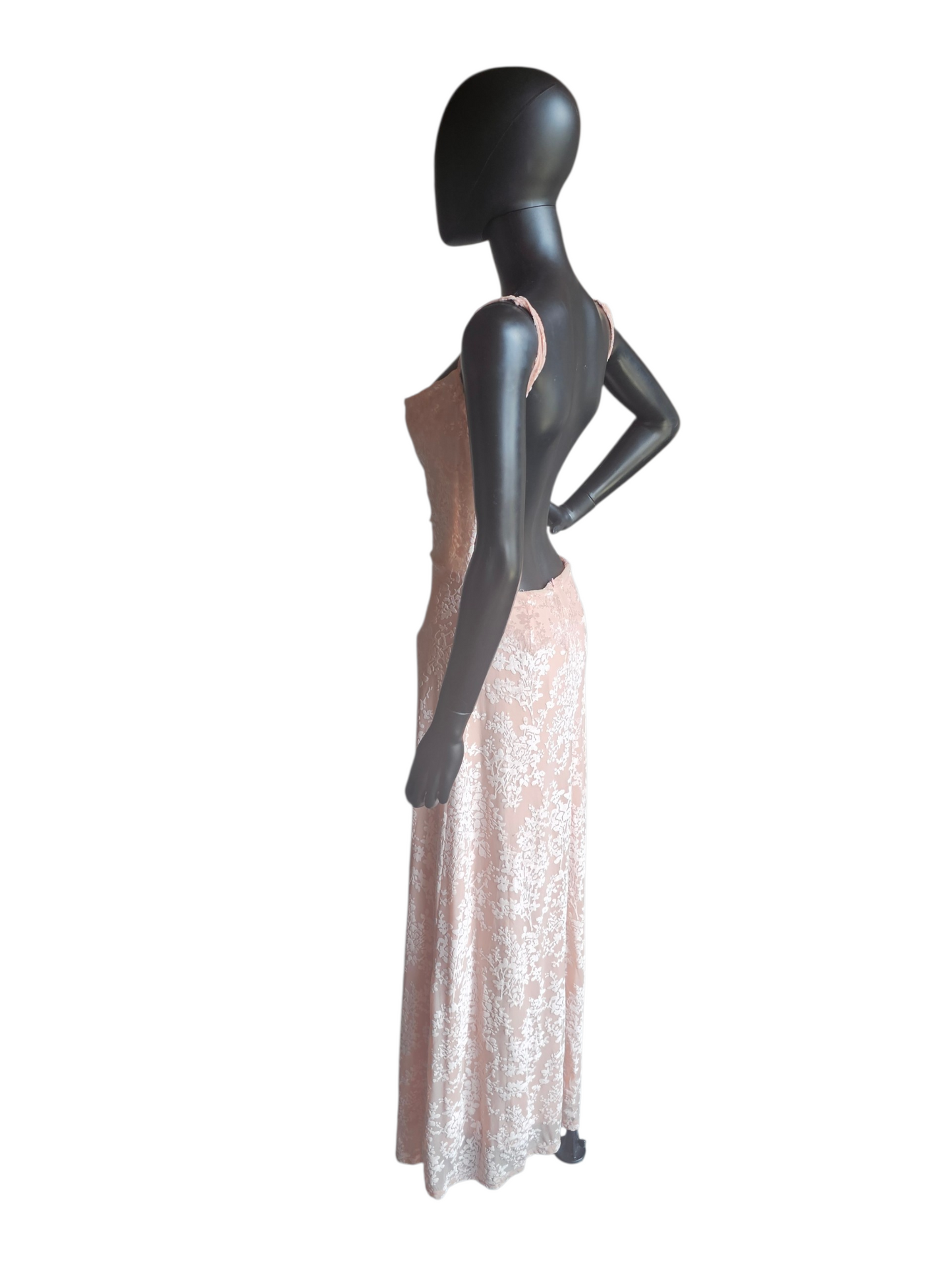 Pink Velvet Burnout NWT Backless Maxi Dress - Princess Polly