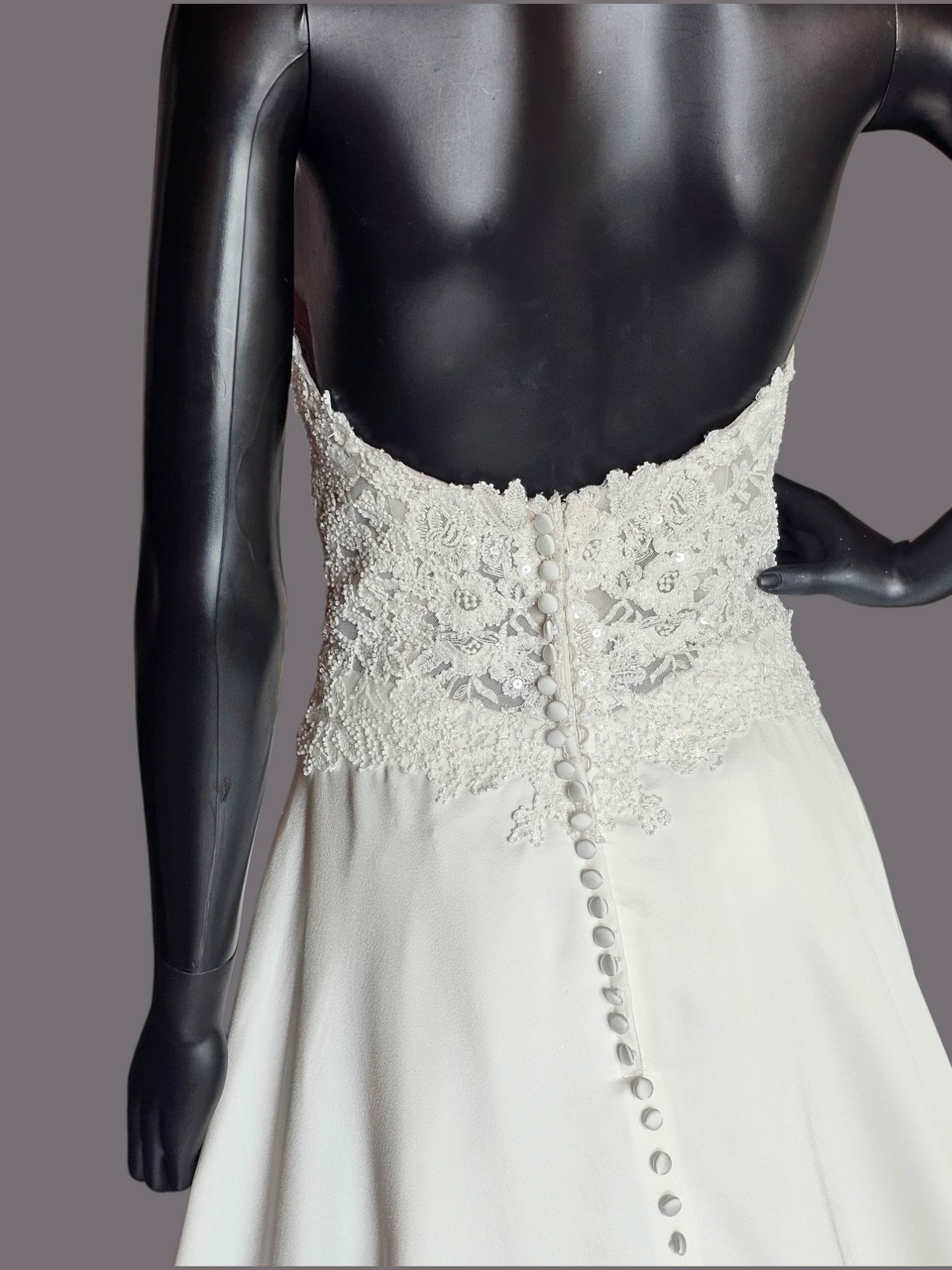 Sweetheart Beaded Satin Wedding Gown - Rebecca Ingram