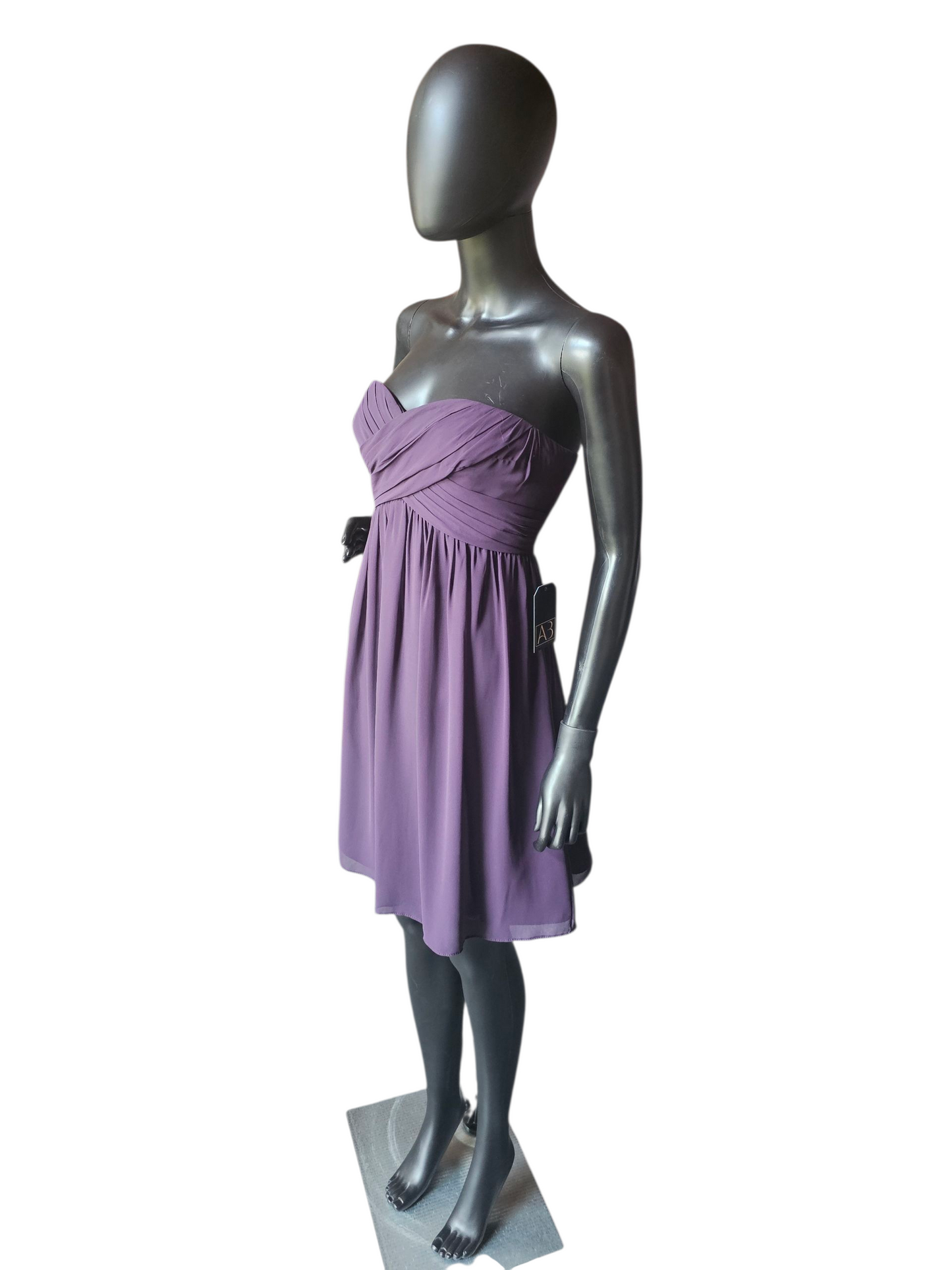 Plum Chiffon Strapless Sweetheart Party/Cocktail Dress NWOT - Bill Levkoff