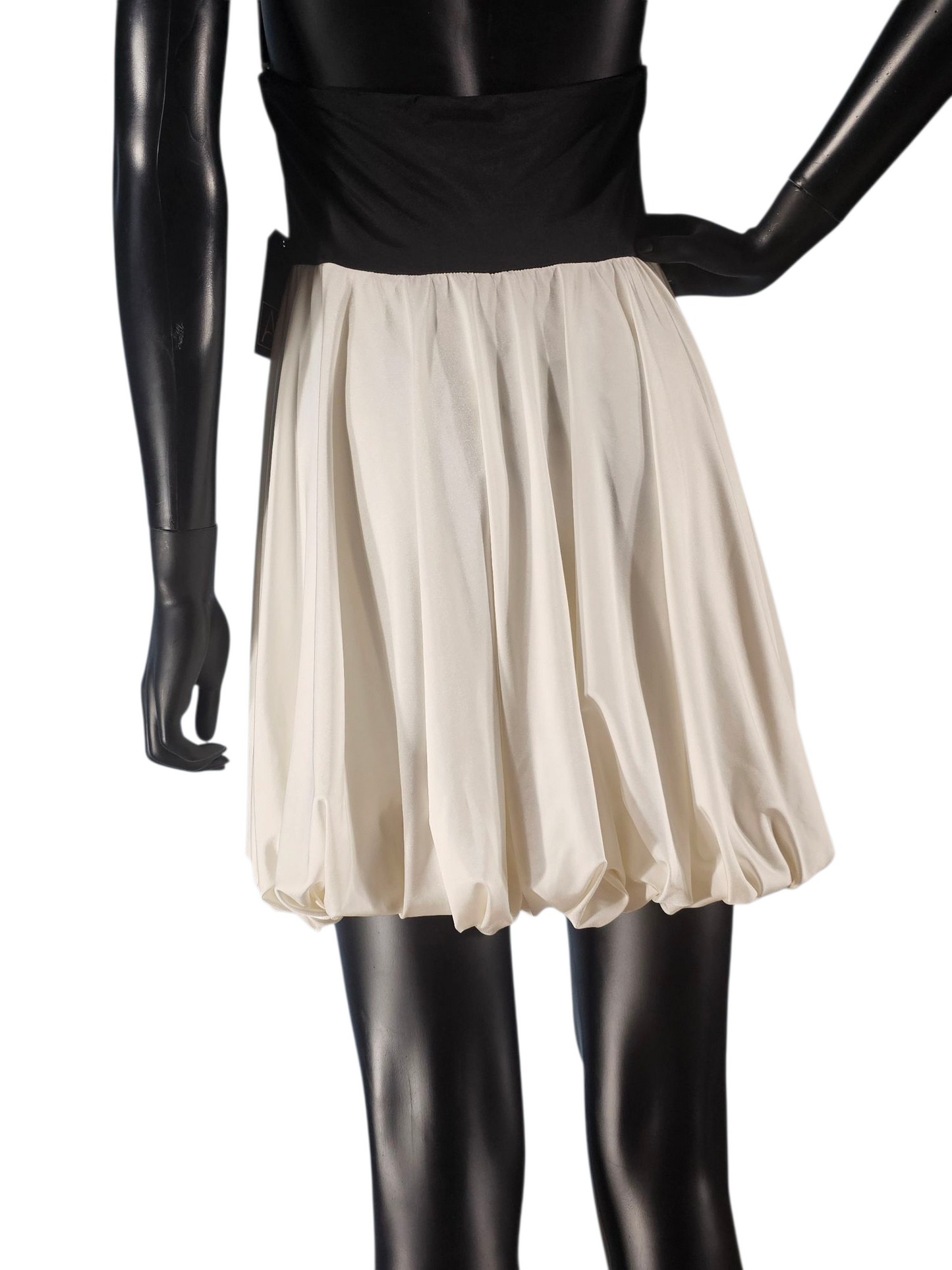Black/White Jersey Halter Bubble Skirt Cocktail Dress - XXI
