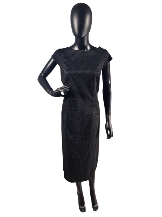 Black Mary Kay Fitted Cocktail Cap Sleeve Dress