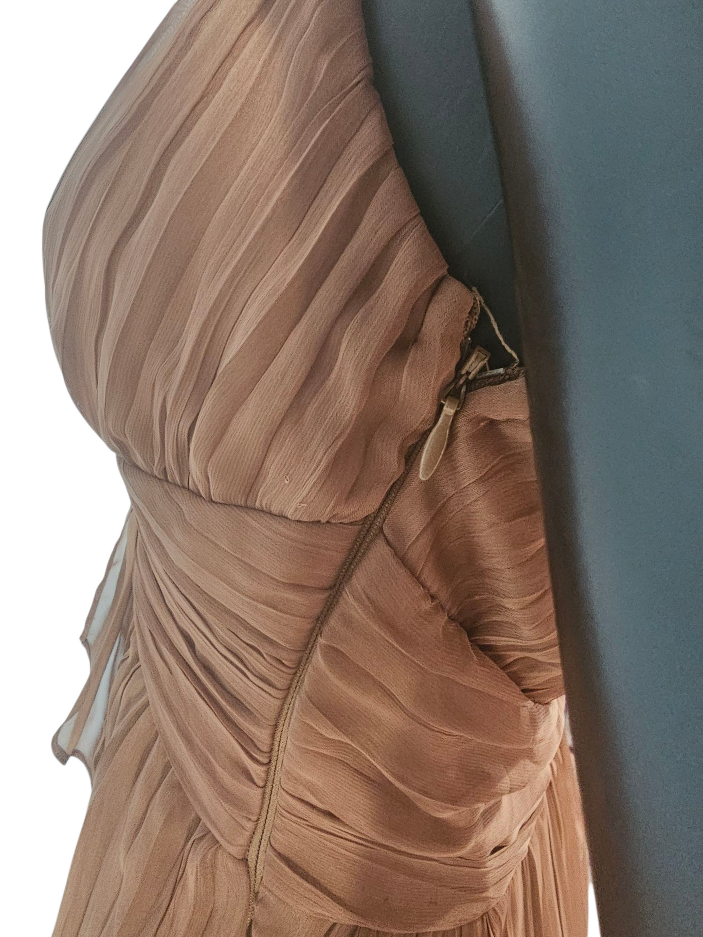 Bronze Chiffon Halter Casual Dress - Sangria