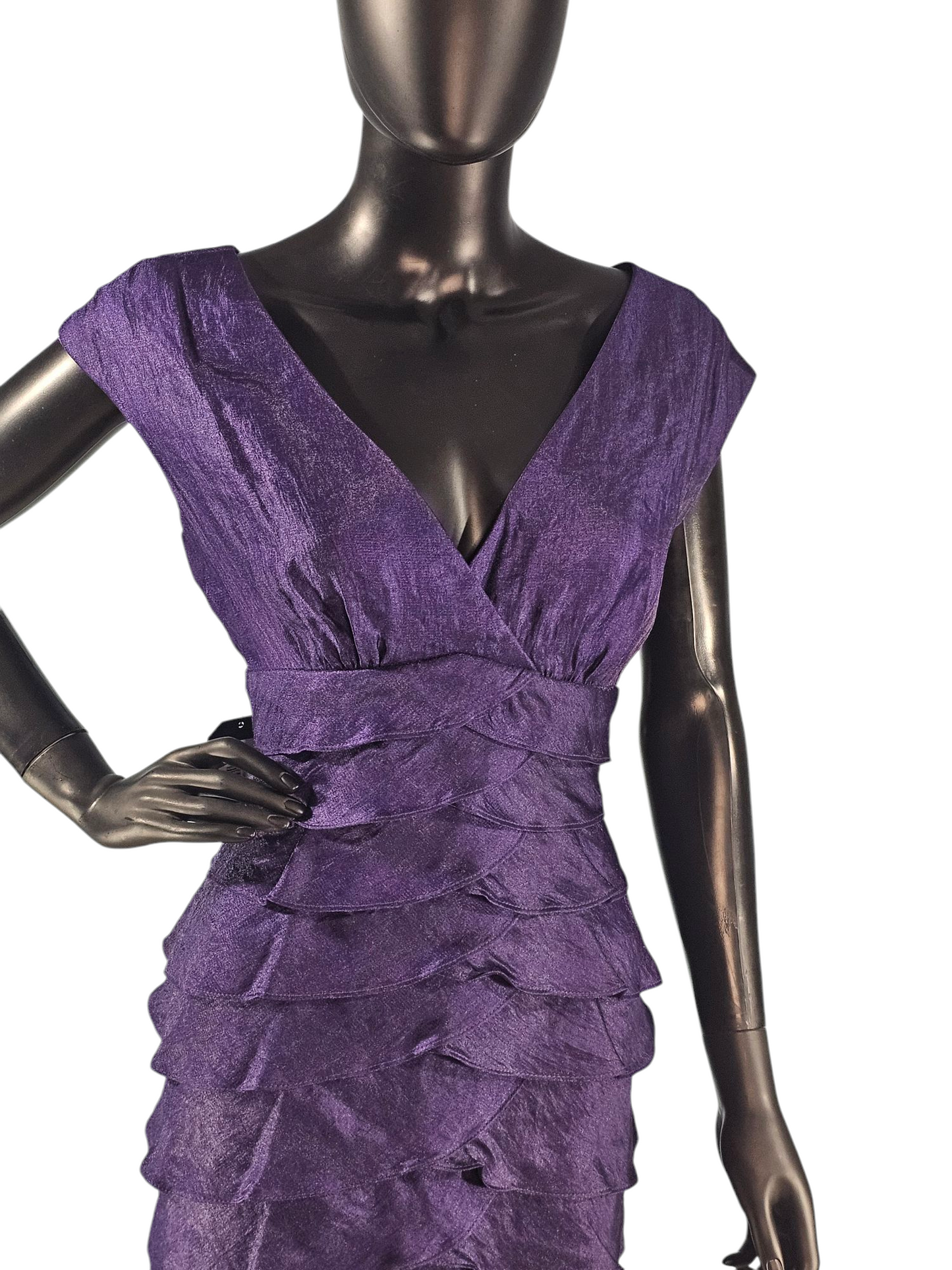 Purple Shimmer Organza Cocktail Dress - London Times
