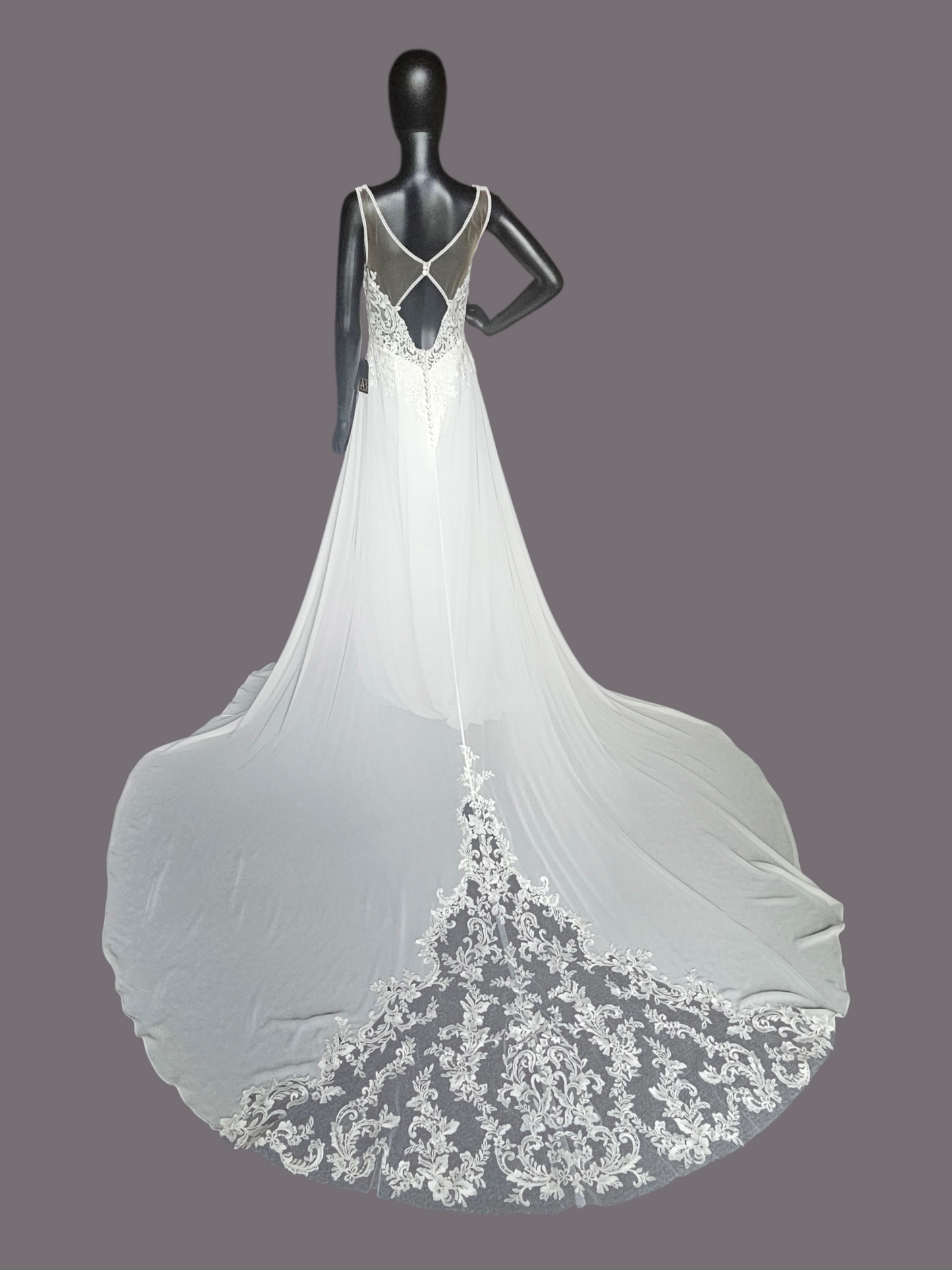 Ivory Chiffon V-Neck Open Back - Mori Lee