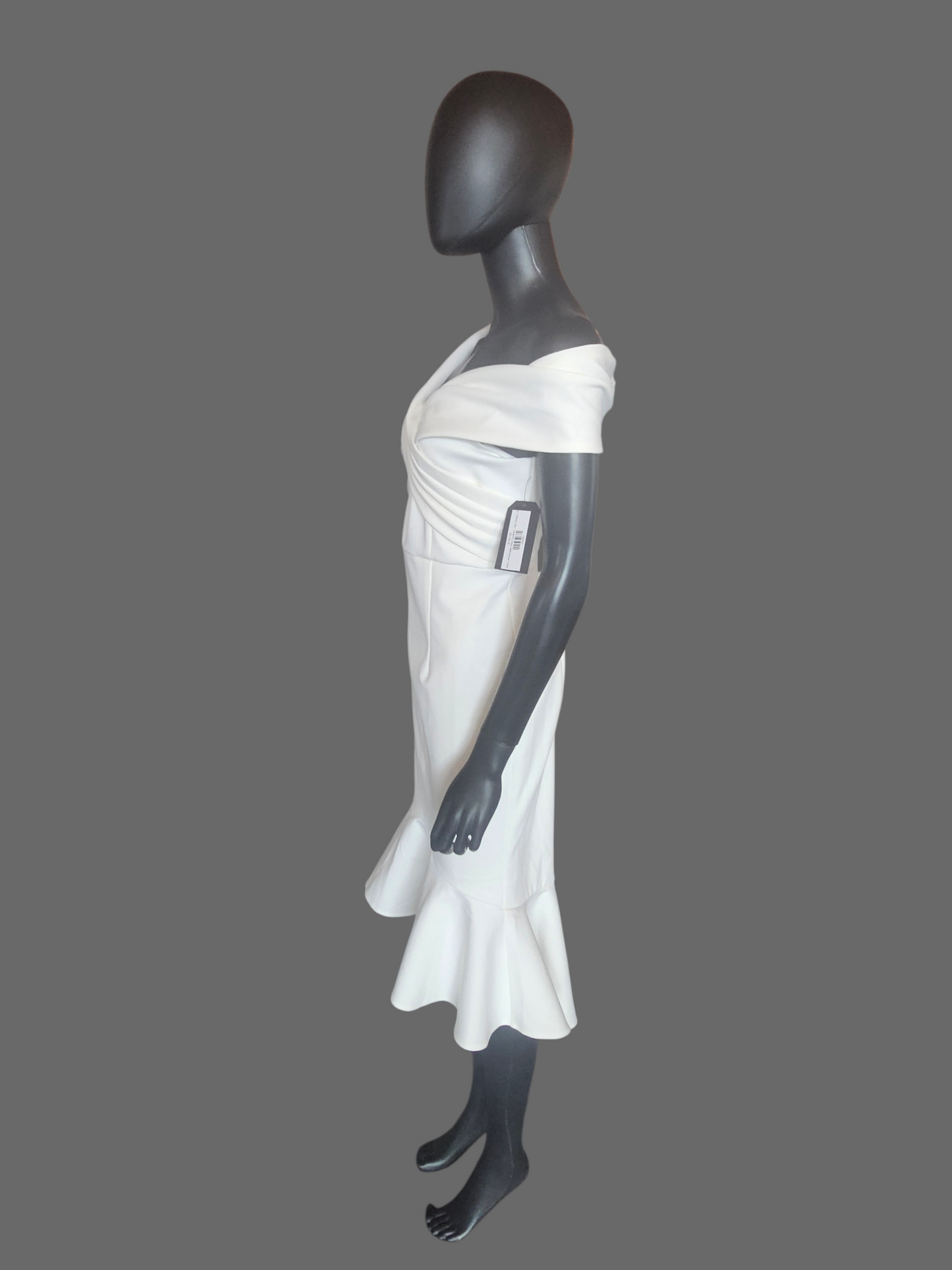 Ivory off-shoulder Kick Cocktail/Party Dress - Two Sisters