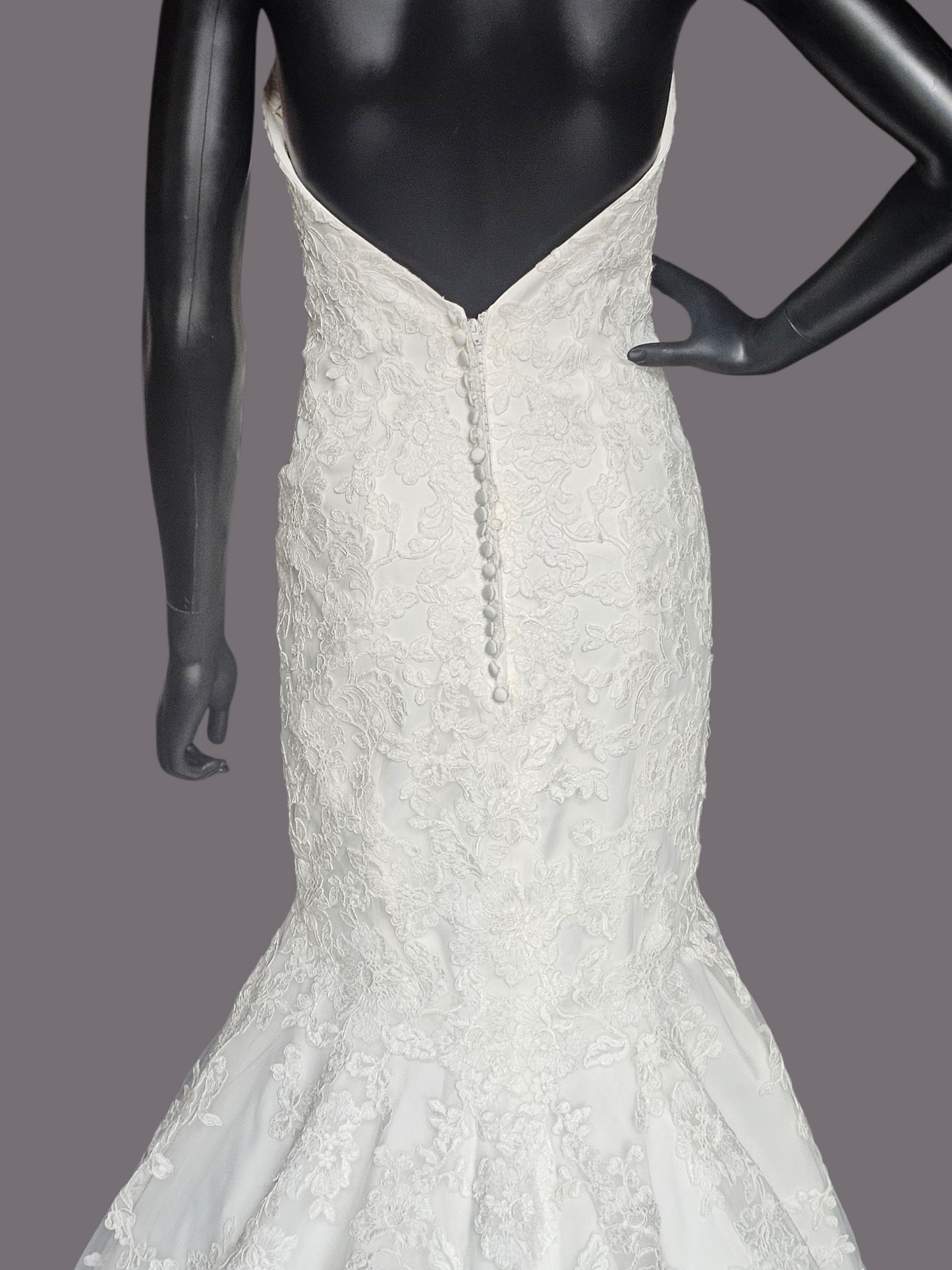 Ivory Full Lace Fit/Flare Wedding Gown - Mori Lee