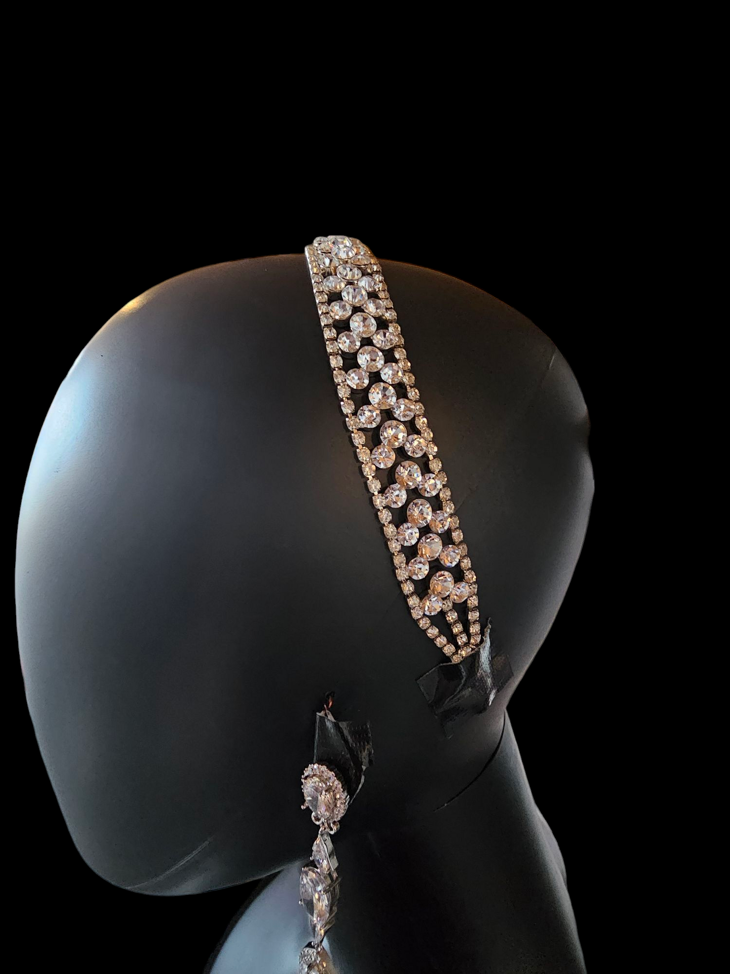 Wide Silver/Crystal Hair Accessory