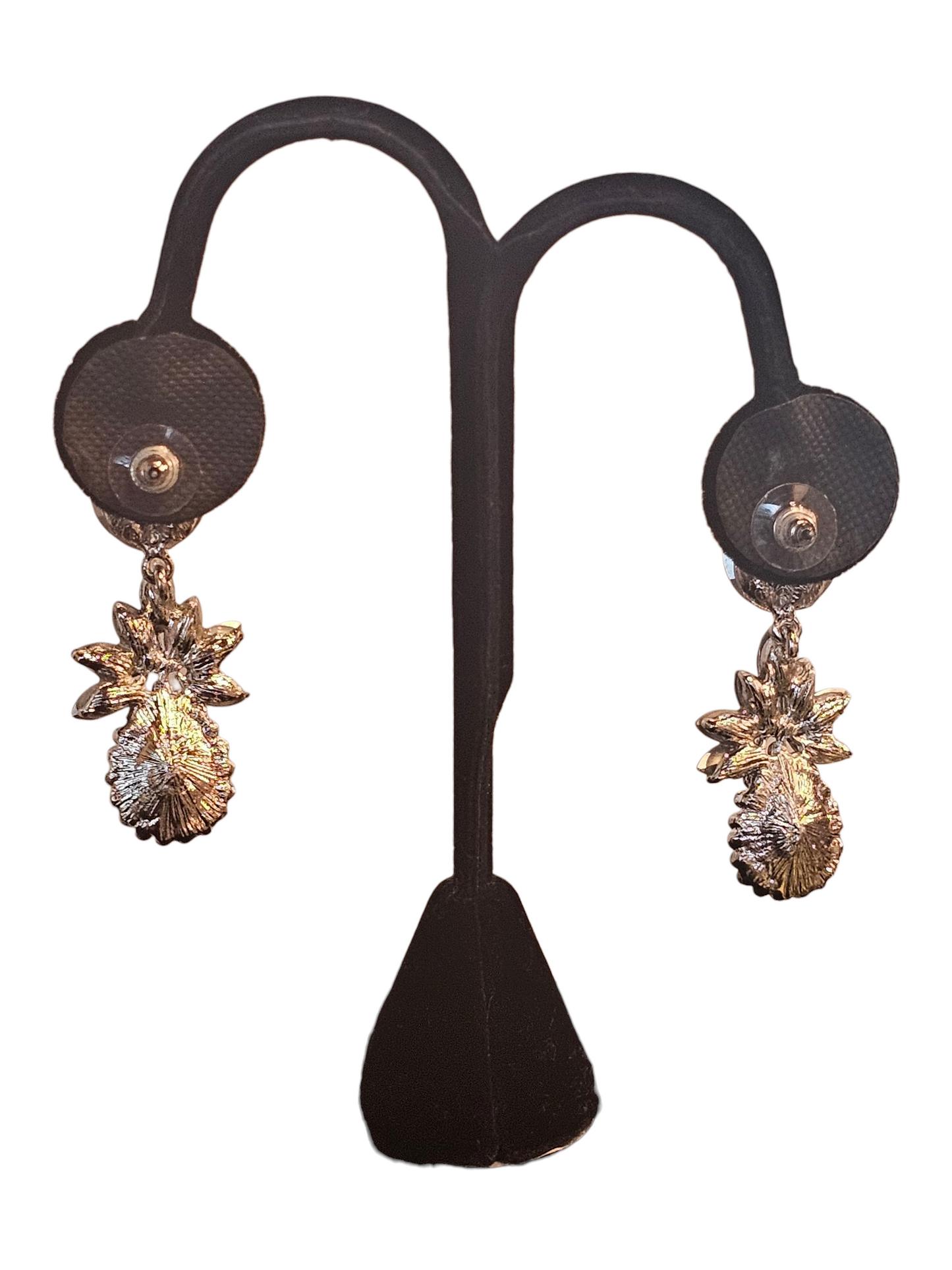 Grey Crystal Fleur Teardrop Earring