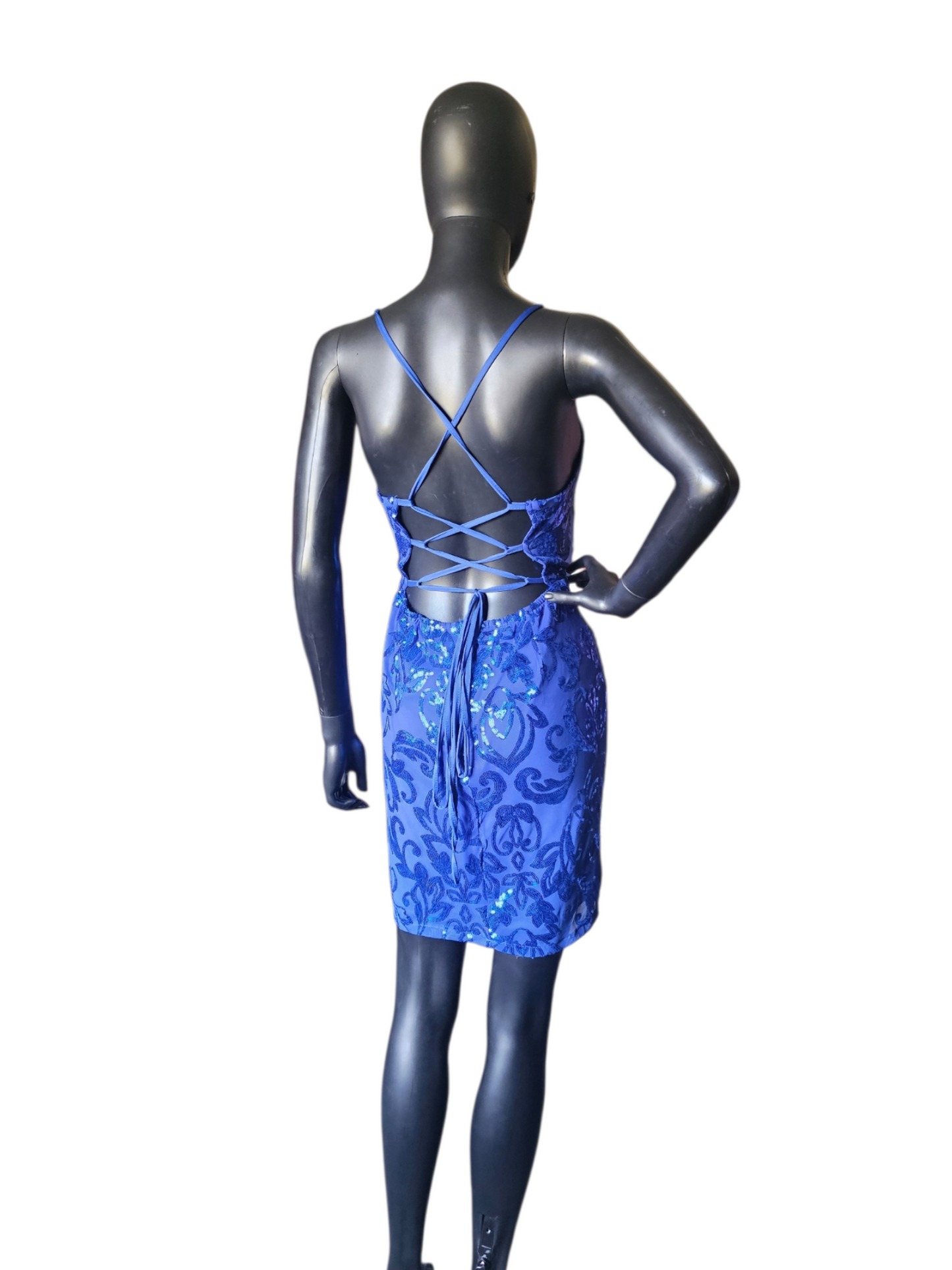 Blue Sparkle Open Back
