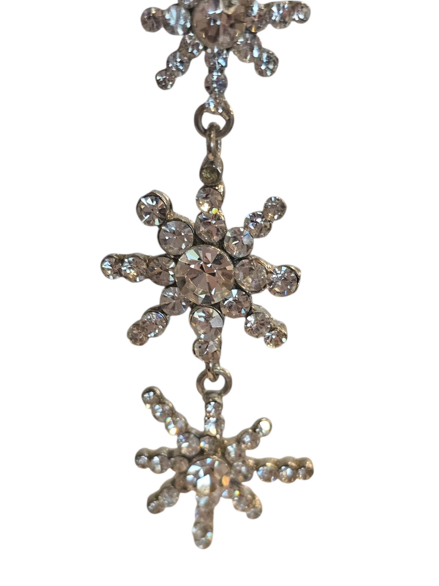 Silver Crystal Starburst Earring