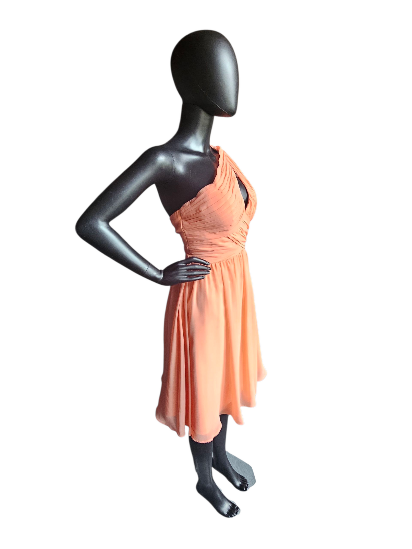 Coral Chiffon One Shoulder Party Dress NWOT - Da Vinci