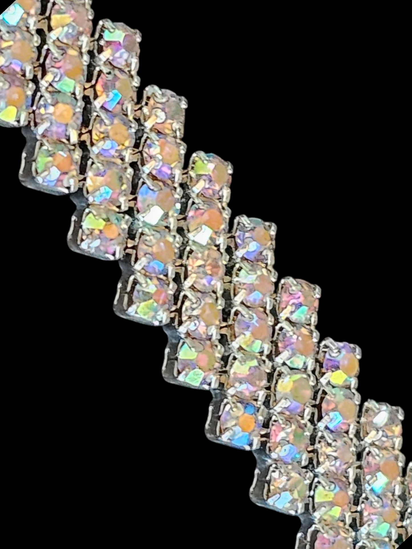 Iridescent Rhinestone Choker Necklace