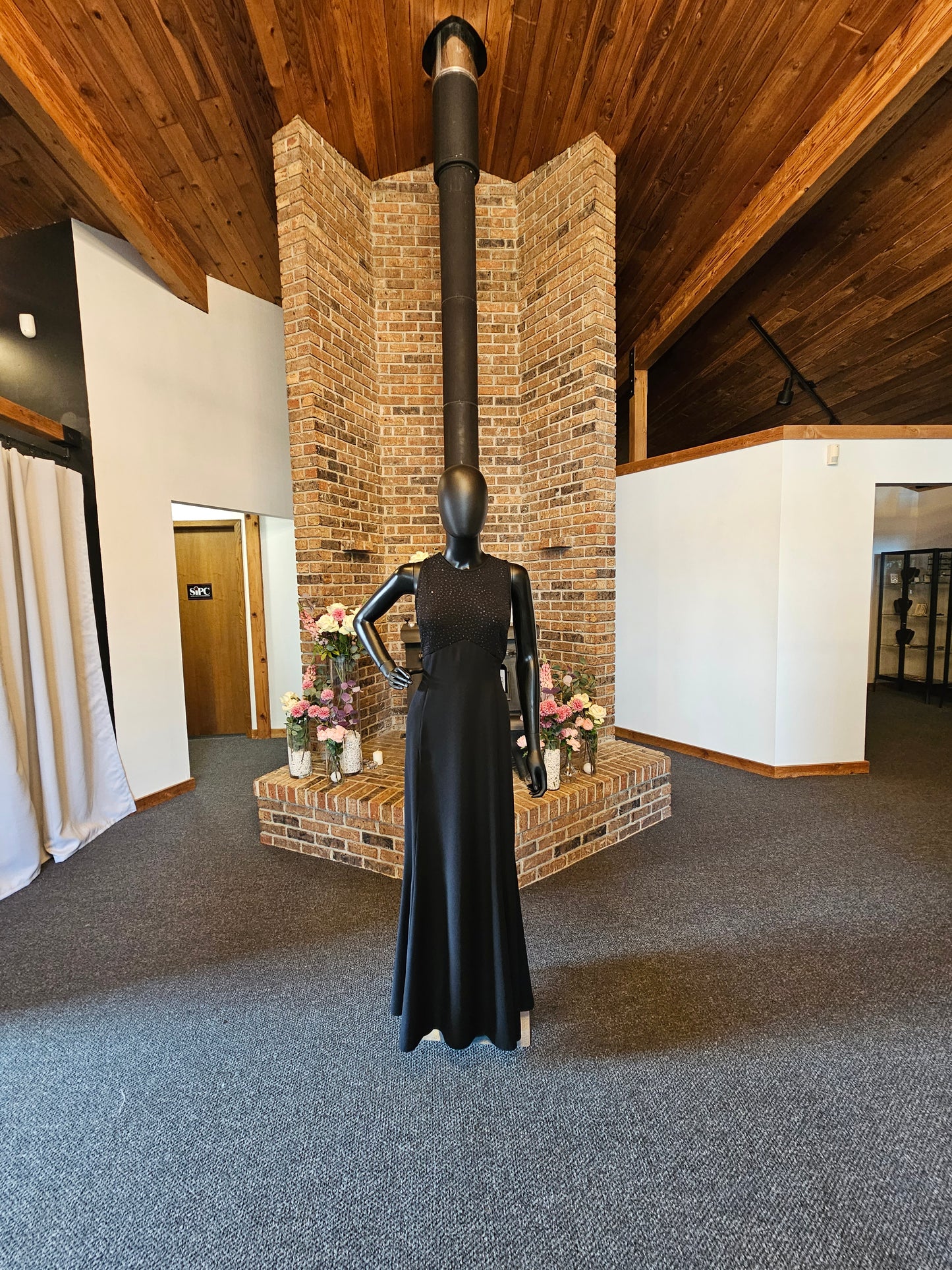 Black Sequin Sleeveless Floor Length Formal Gown
