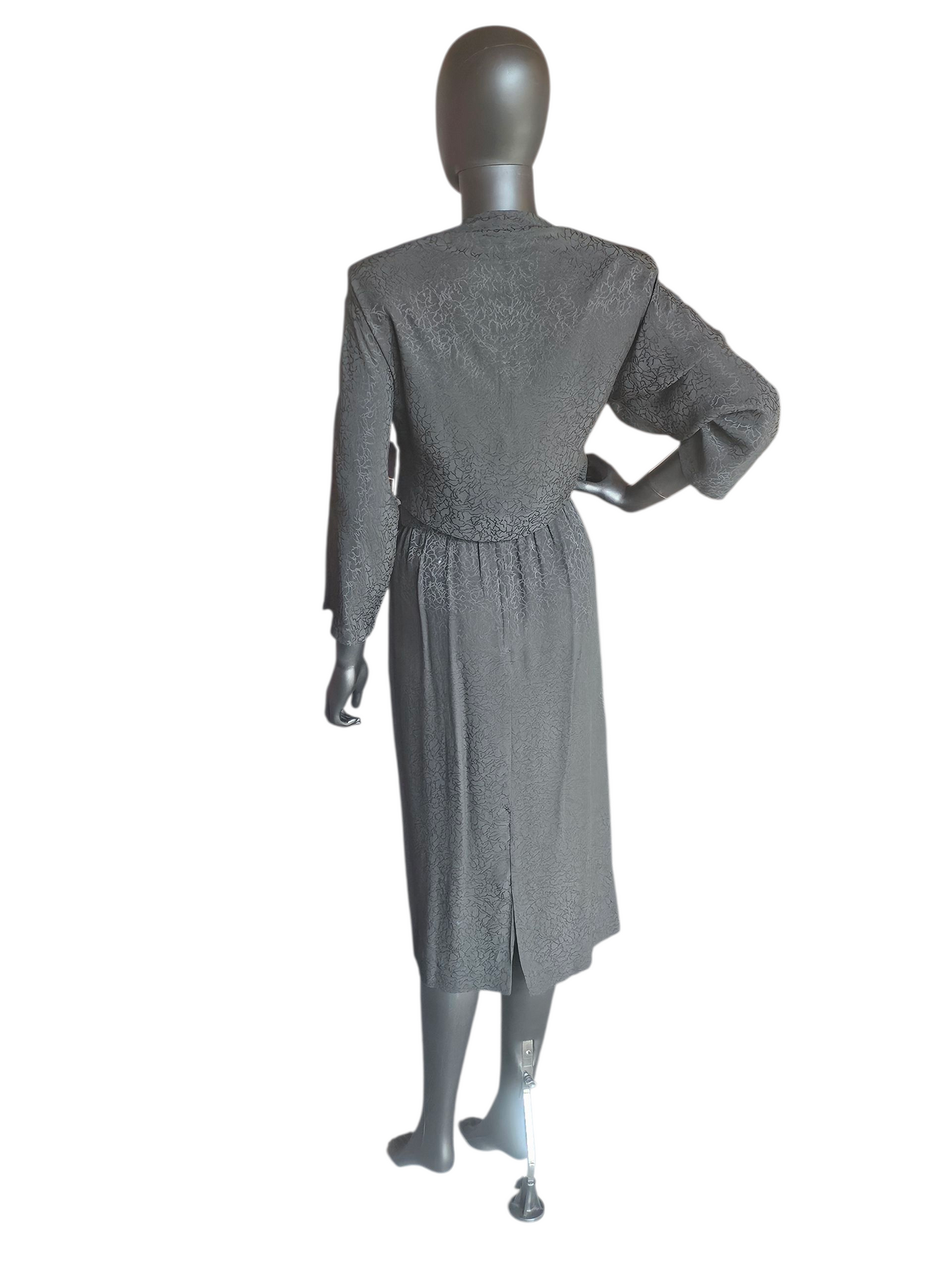 Vintage Black Silk Belted Dress W/Jacket - Liz Claiborne