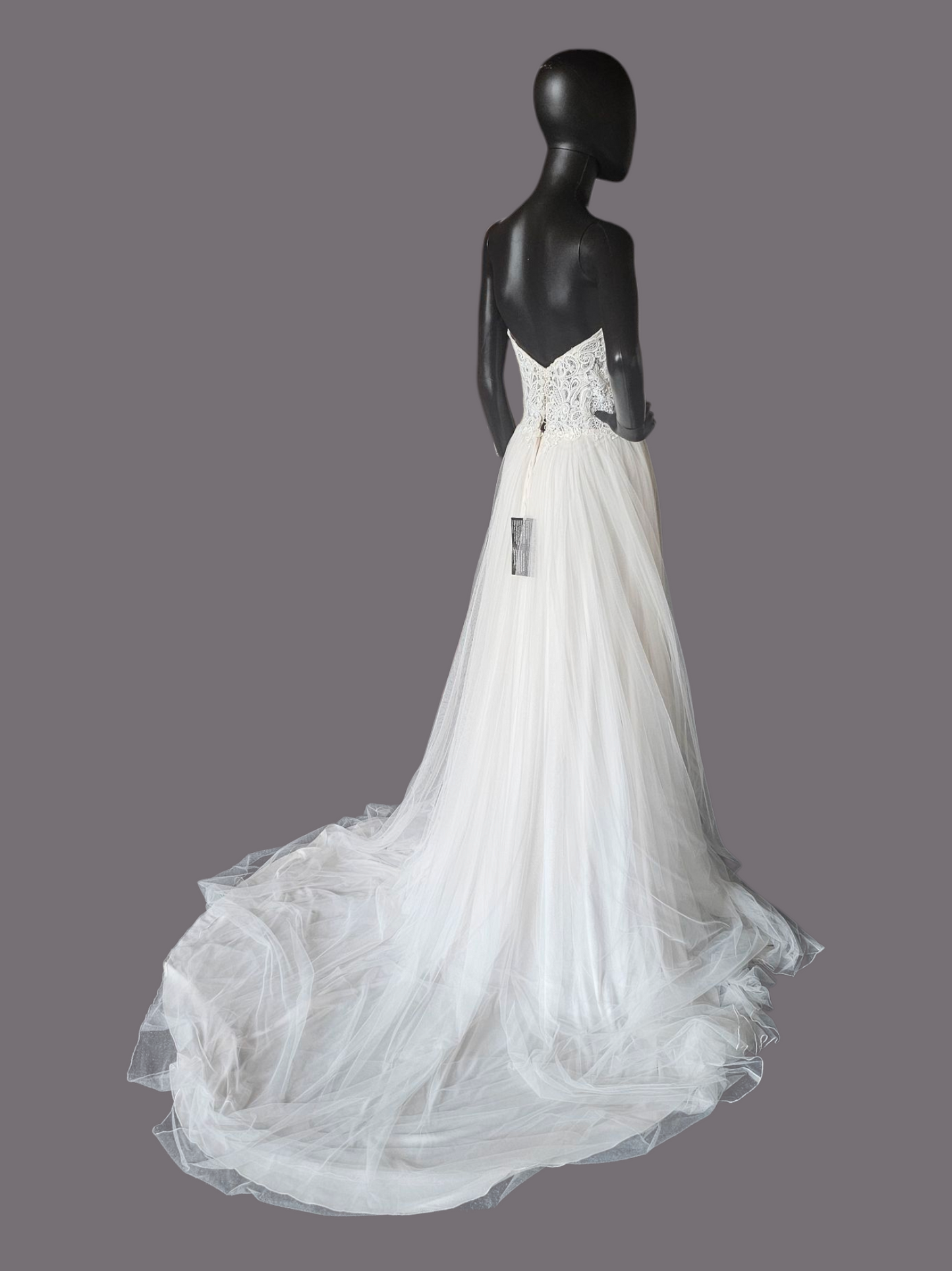 Lace Illusion Bodice Strapless Plunge - Justin Alexander