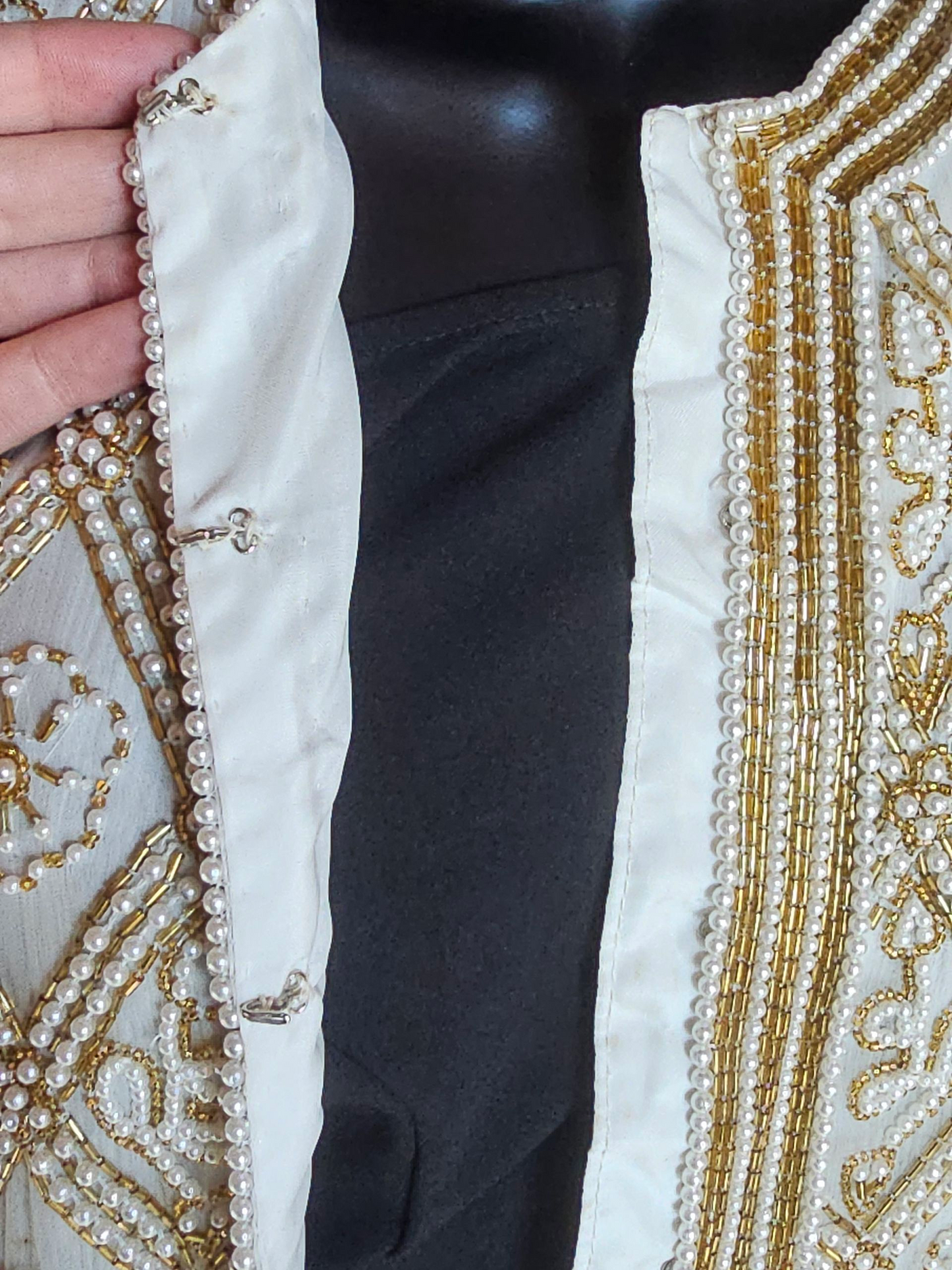 Ivory/Gold/Pearl 100% Silk Jacket
