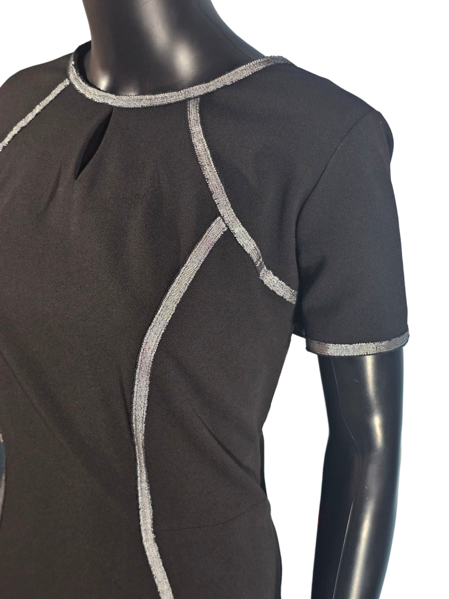 Black Mary Kay Silver Accent Cocktail Midlength Dress - Mary Kay