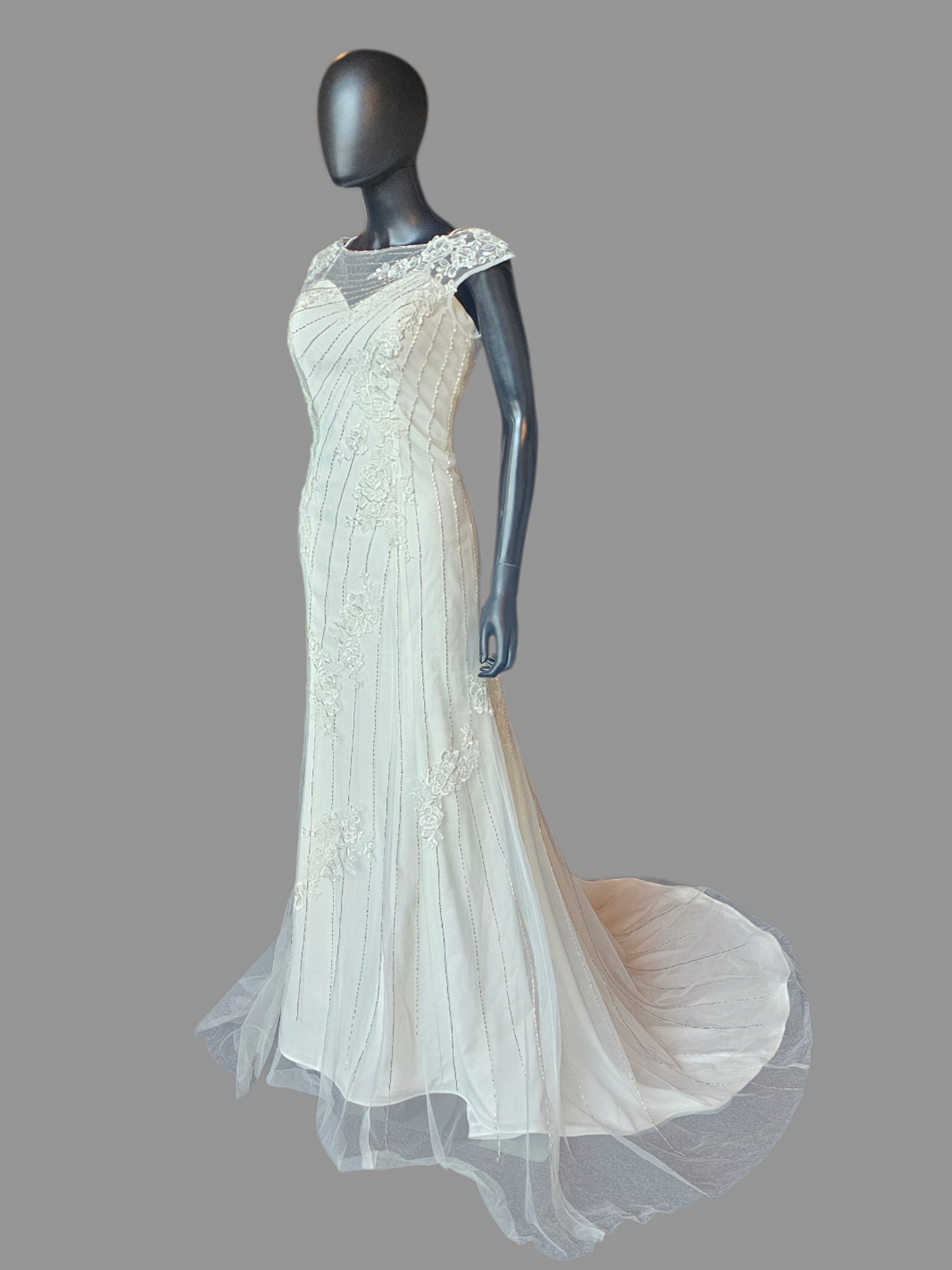 Sweetheart Sheath with Beaded Overlay - Da Vinci
