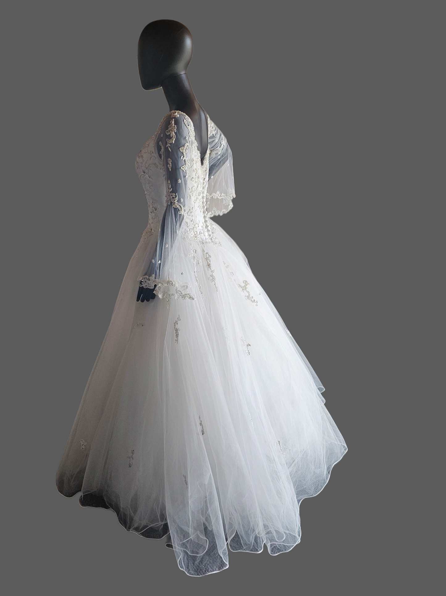 Vintage Off Shoulder Renaissance Sleeve Wedding Ball Gown - Mori Lee