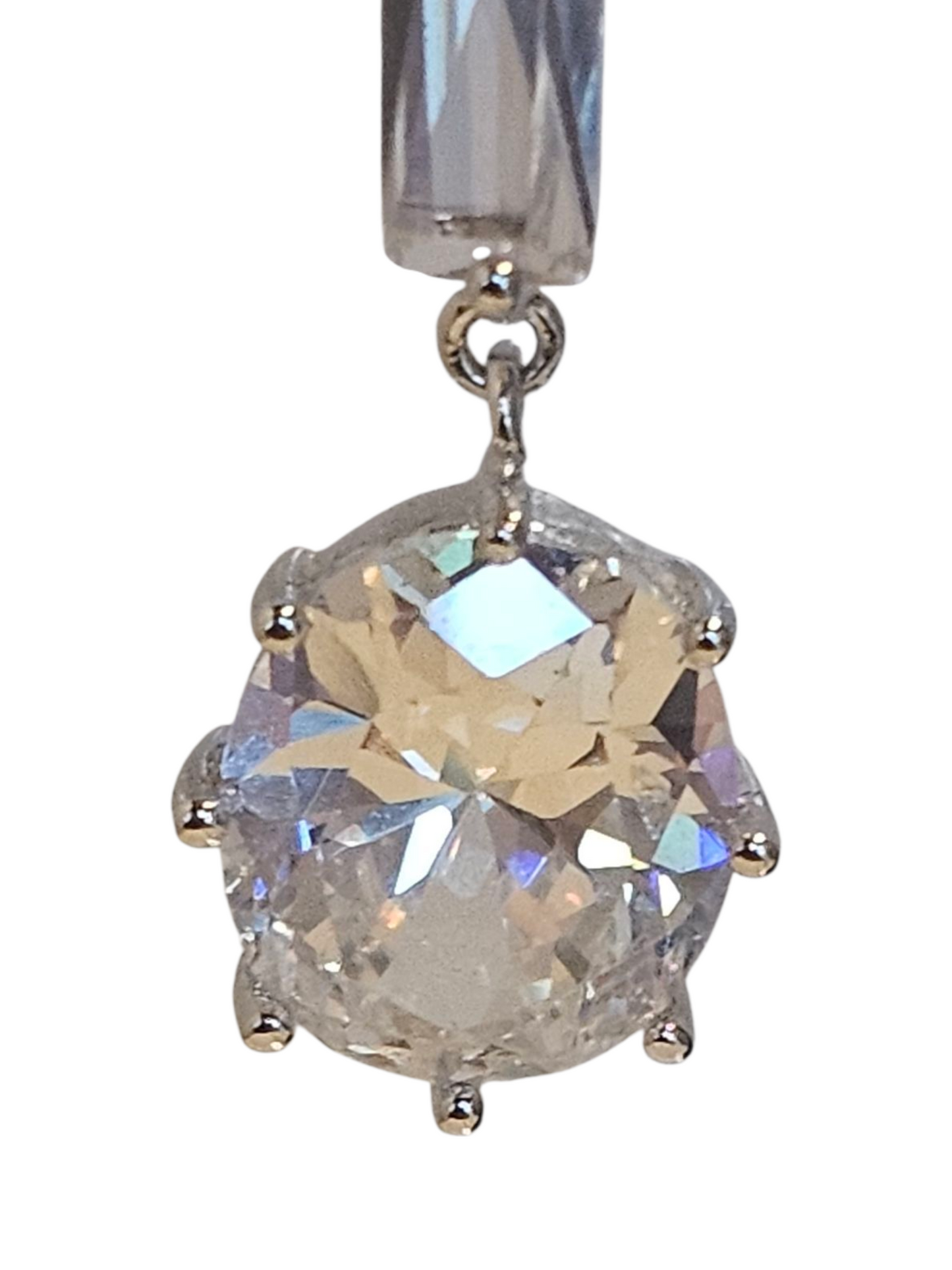 Small Silver Crystal Drop Earring